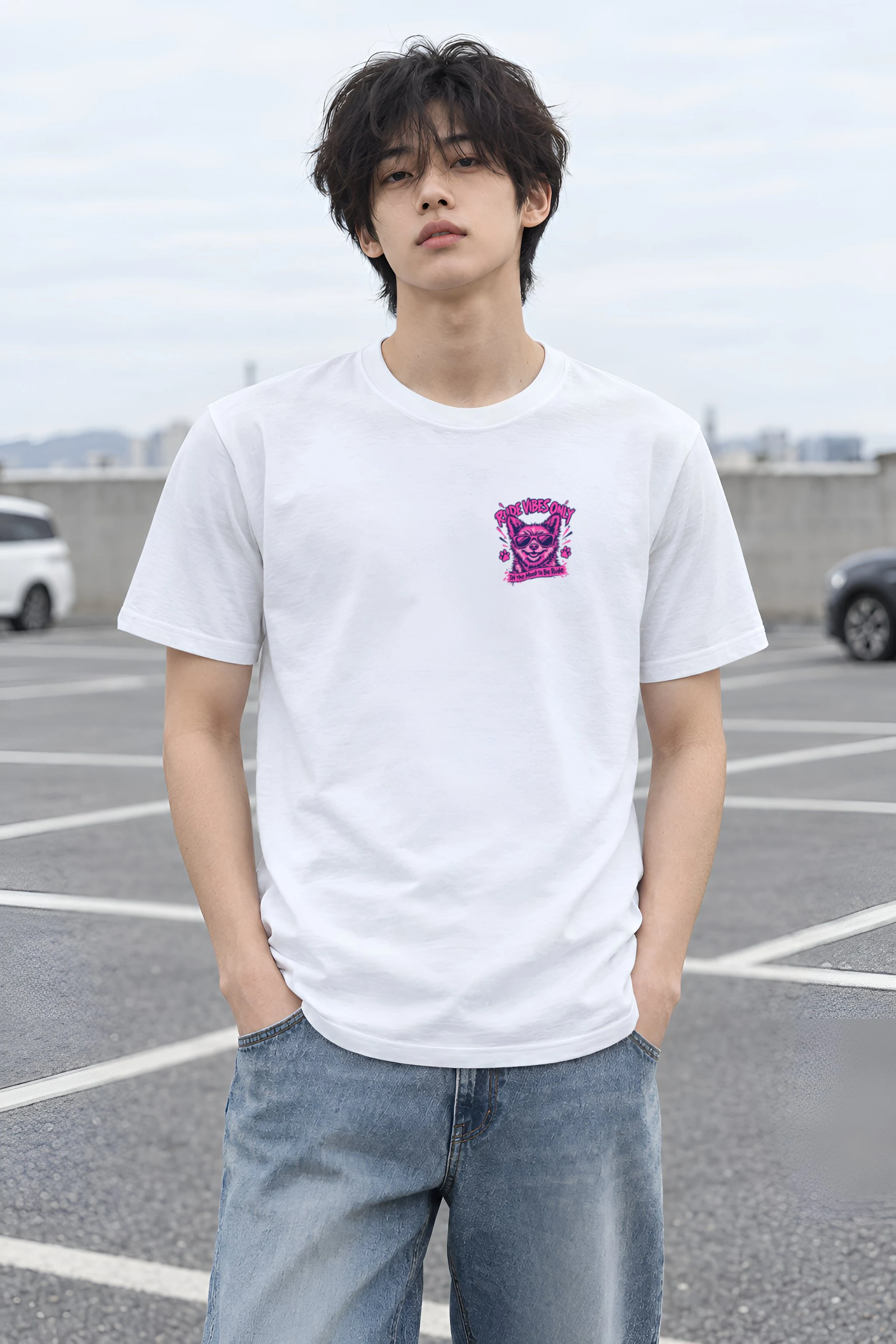 "Rude Vibes Only" Heavyweight Unisex Crewneck T-shirt