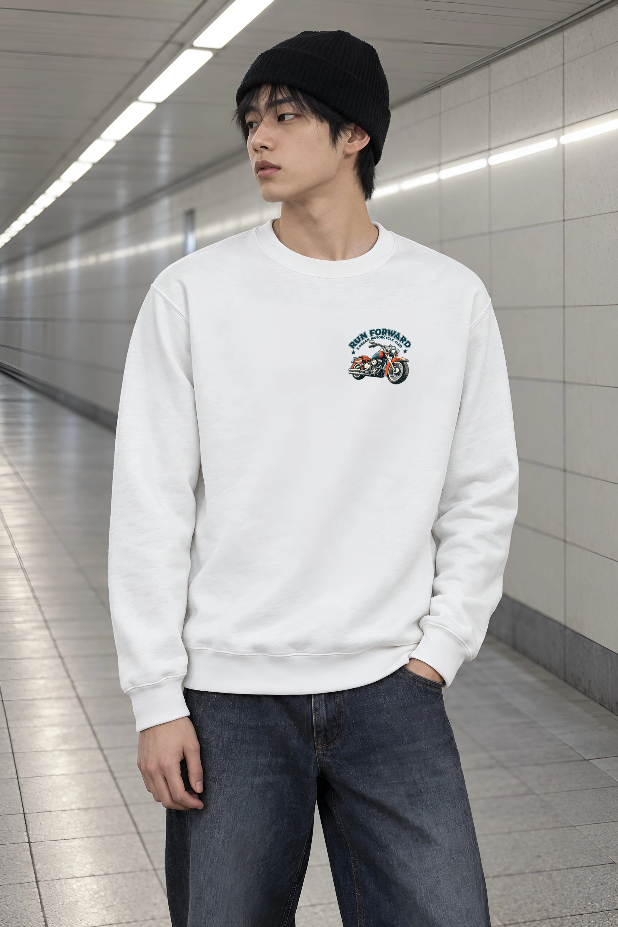 "Run Forward Motorcycle Club" Heavy Blend Unisex Crewneck Sweatshirt