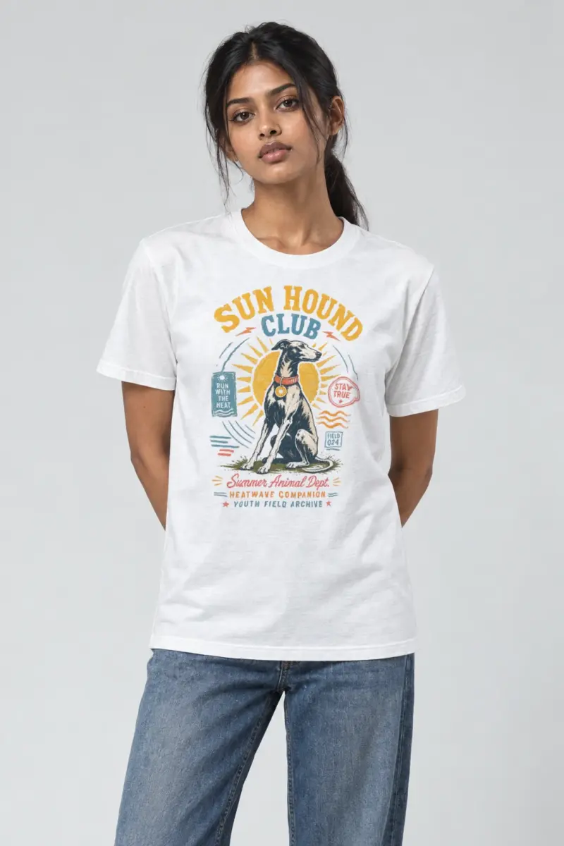 "Run Hound Club" Heavyweight Unisex Crewneck T-shirt | Gildan 5000