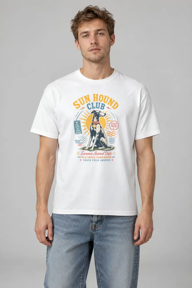 "Run Hound Club" Heavyweight Unisex Crewneck T-shirt