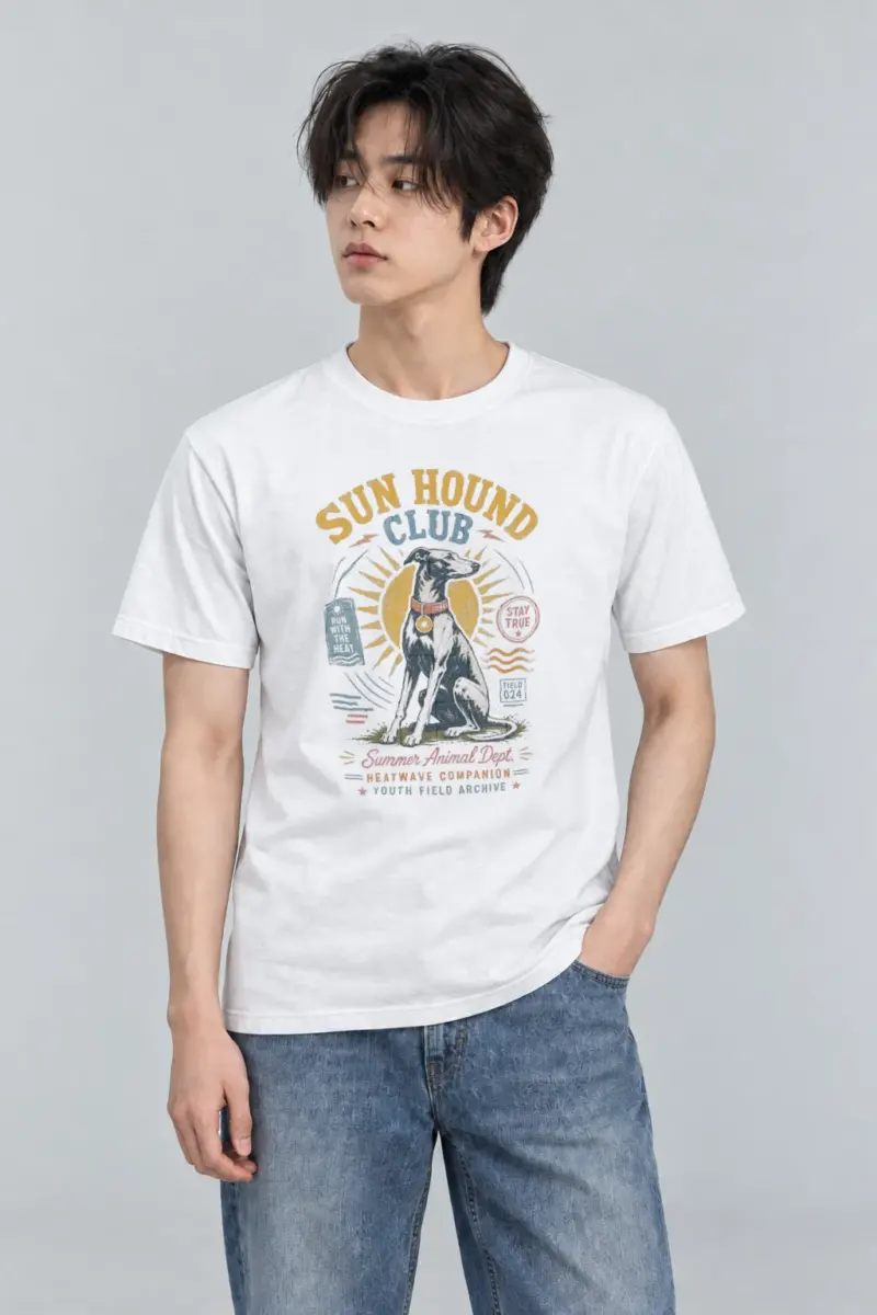 "Run Hound Club" Heavyweight Unisex Crewneck T-shirt