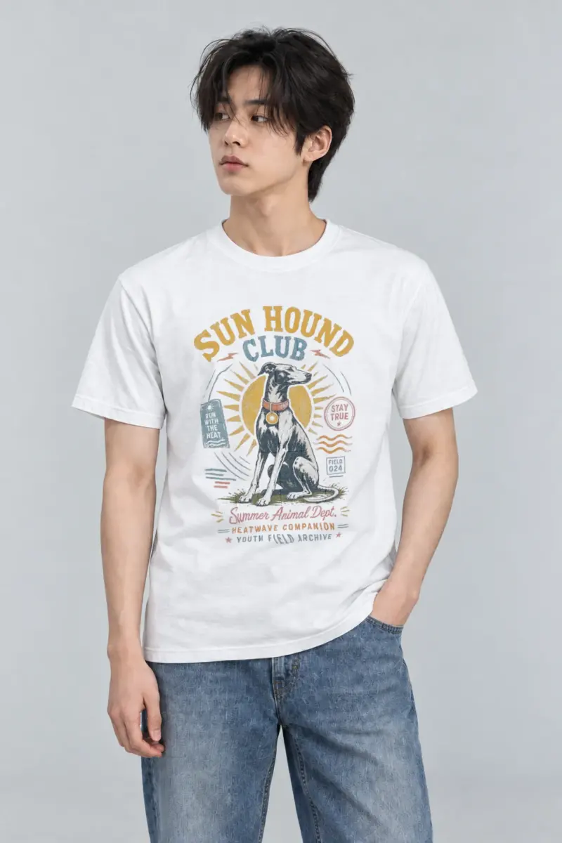 "Run Hound Club" Heavyweight Unisex Crewneck T-shirt