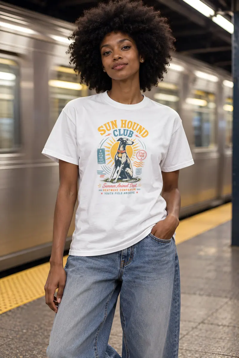 "Run Hound Club" Heavyweight Unisex Crewneck T-shirt