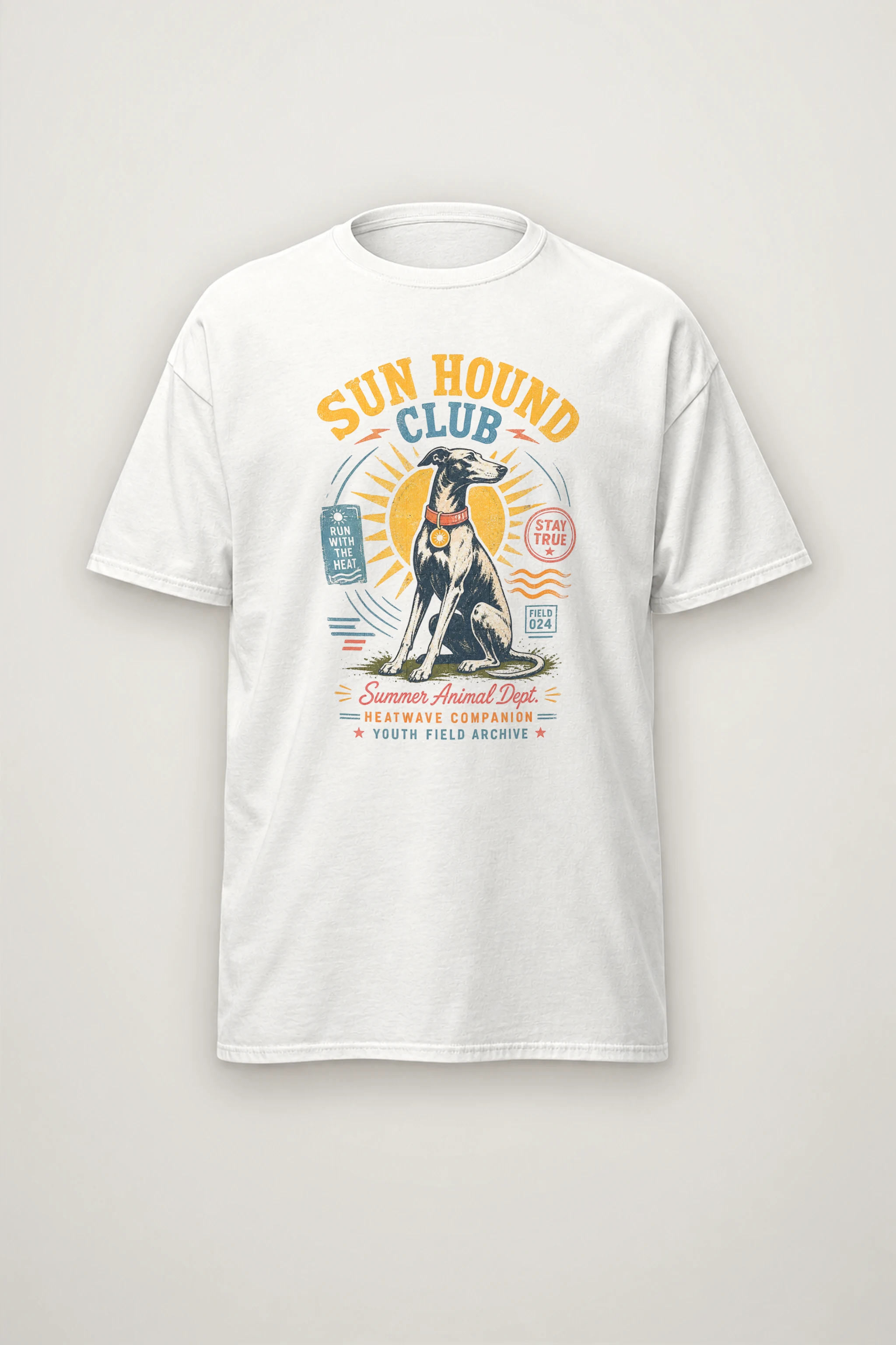 "Run Hound Club" Heavyweight Unisex Crewneck T-shirt