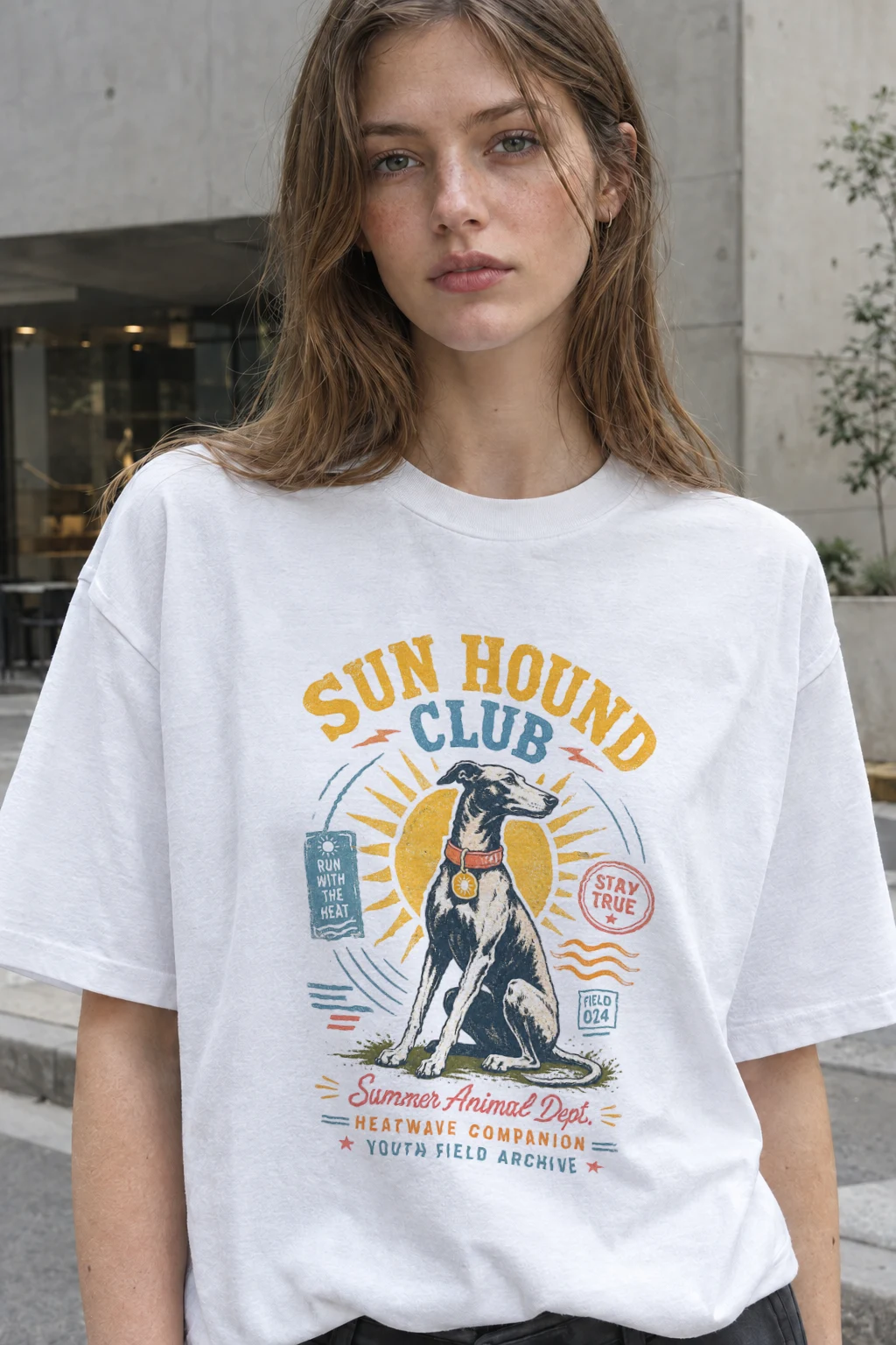"Run Hound Club" Heavyweight Unisex Crewneck T-shirt | Gildan 5000