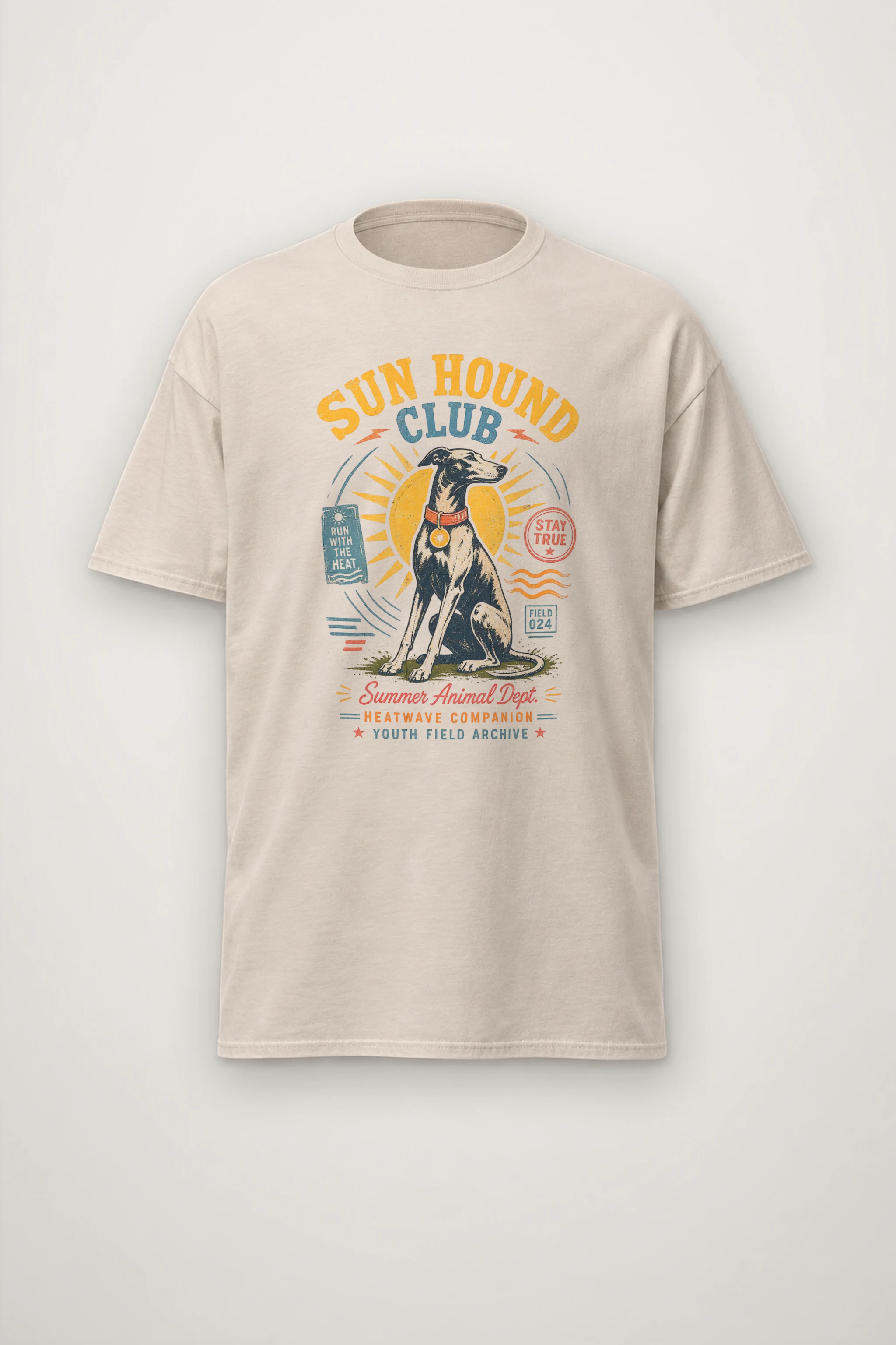 "Run Hound Club" Heavyweight Unisex Crewneck T-shirt
