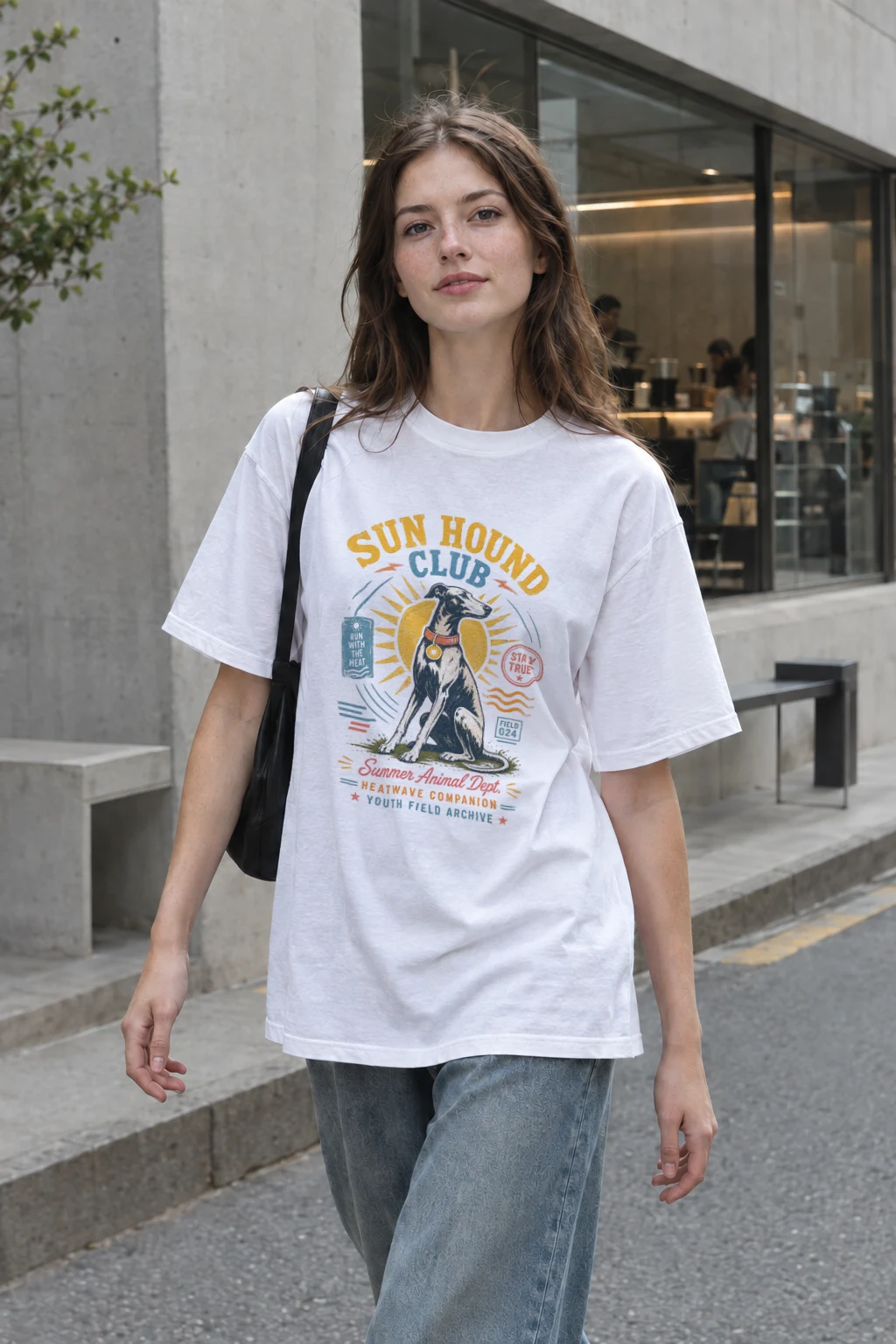 "Run Hound Club" Heavyweight Unisex Crewneck T-shirt | Gildan 5000