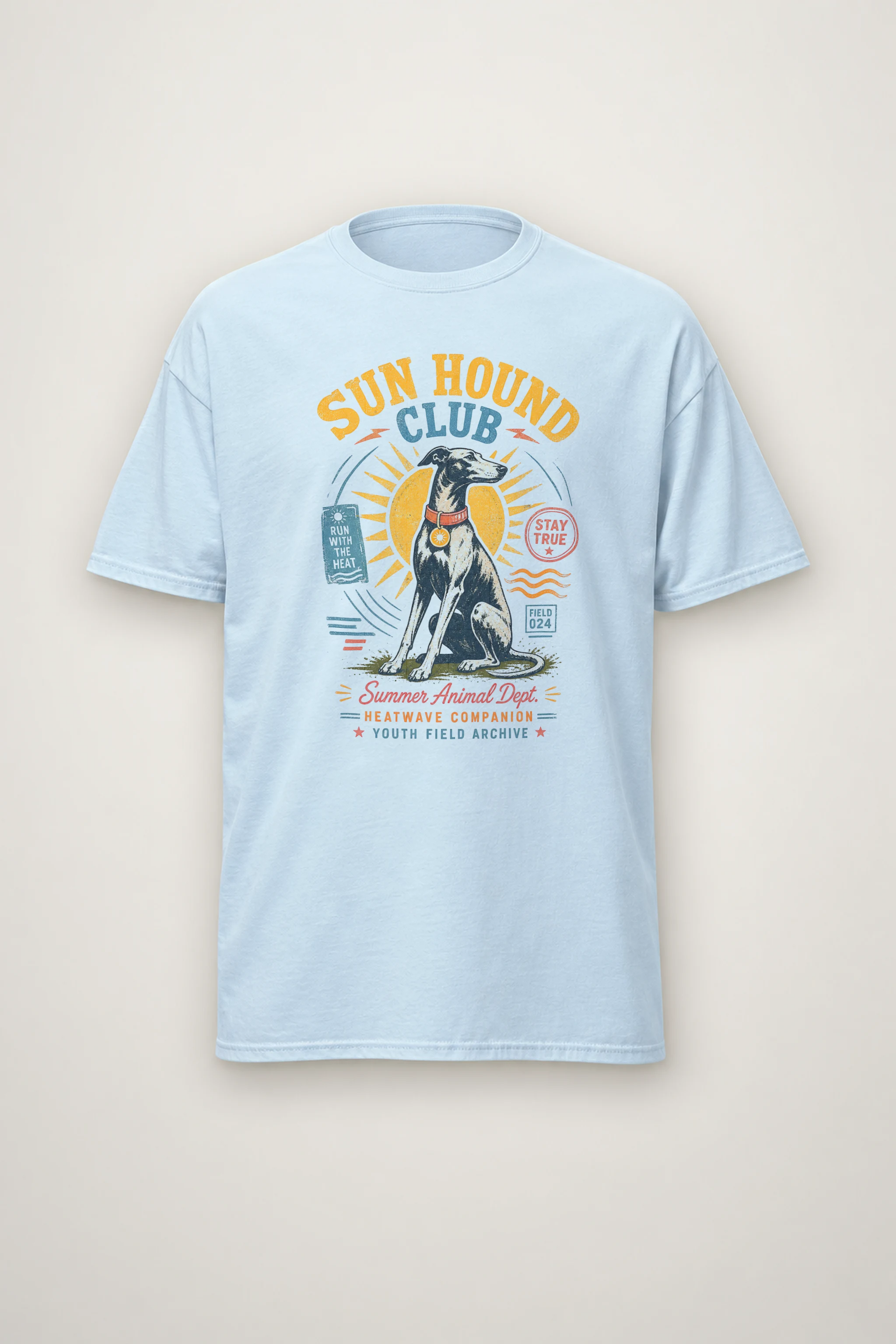 "Run Hound Club" Heavyweight Unisex Crewneck T-shirt