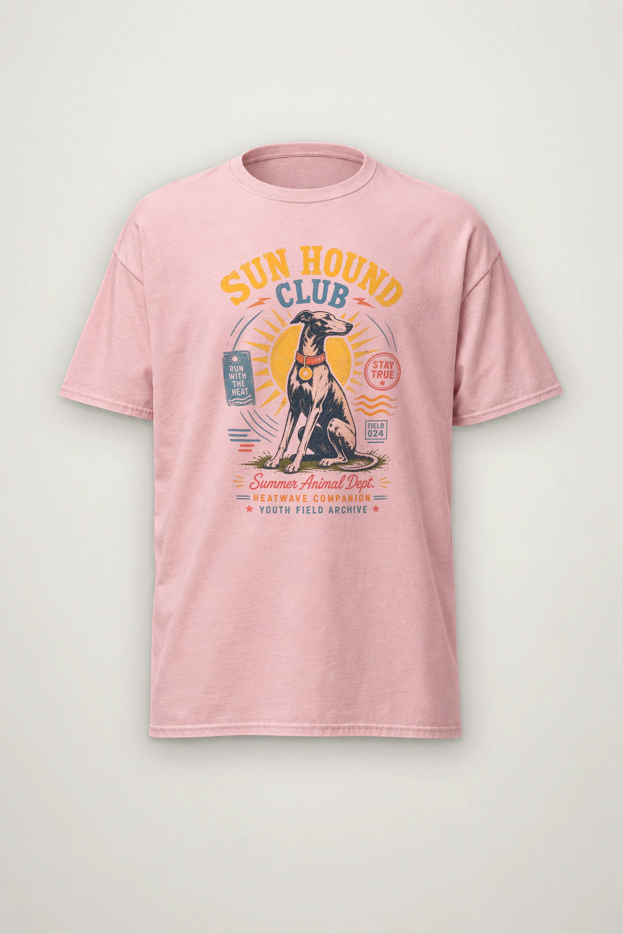 "Run Hound Club" Heavyweight Unisex Crewneck T-shirt