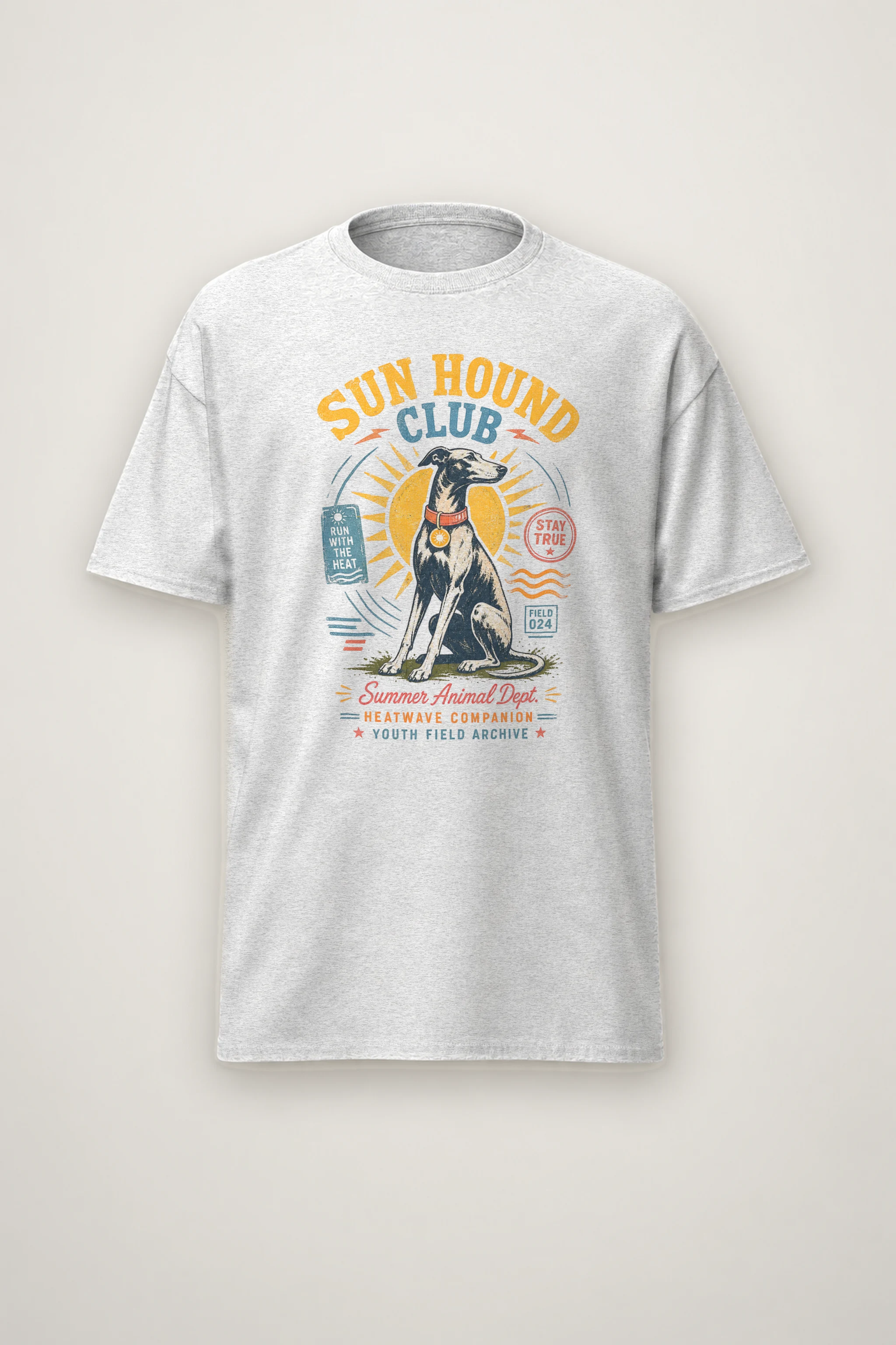 "Run Hound Club" Heavyweight Unisex Crewneck T-shirt