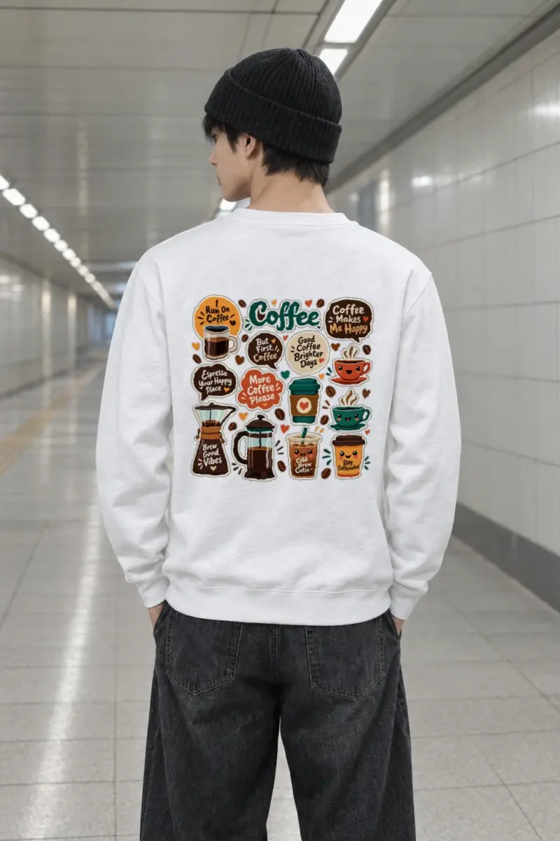 "Run On Coffee" Heavy Blend Unisex Crewneck Sweatshirt