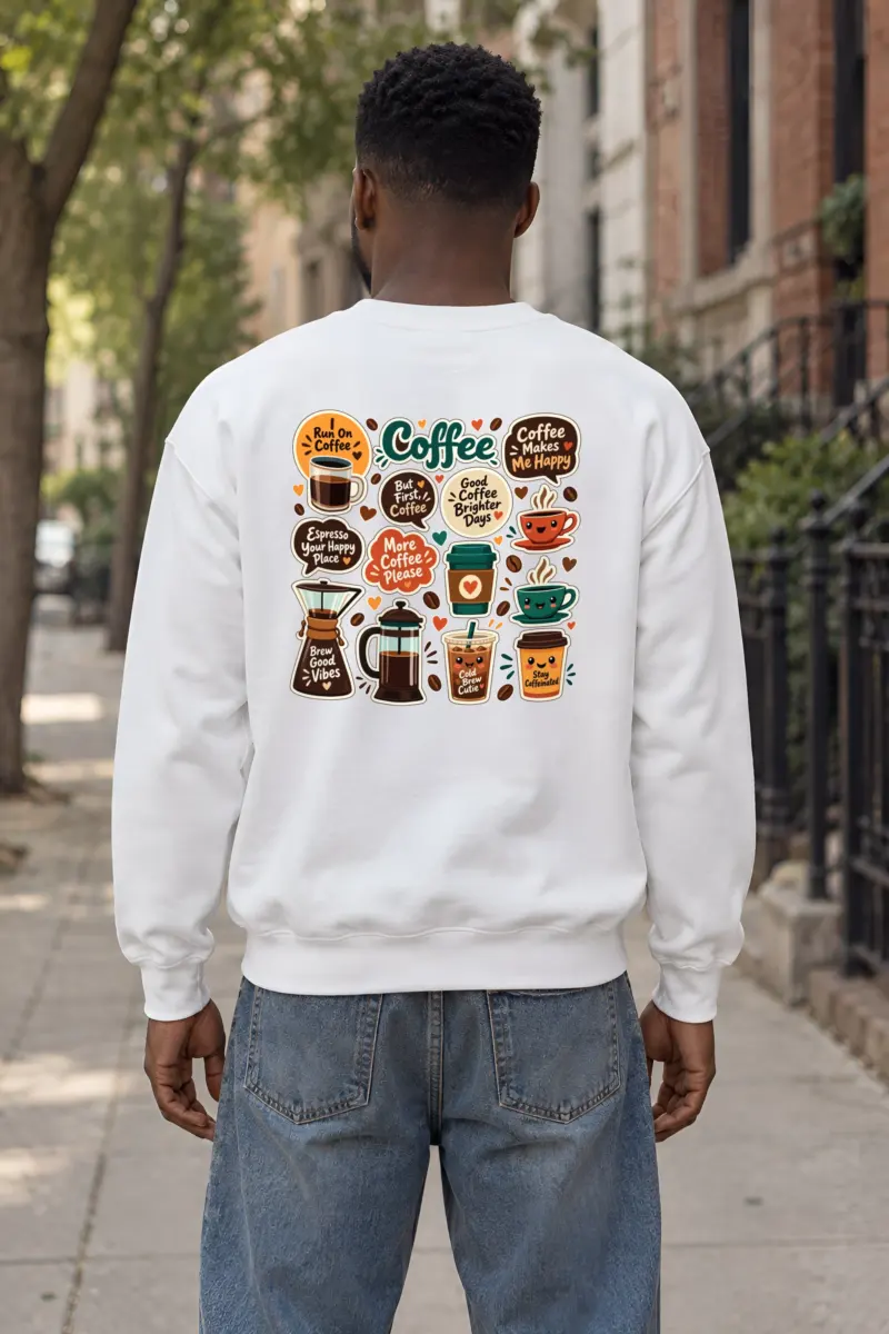 "Run On Coffee" Heavy Blend Unisex Crewneck Sweatshirt