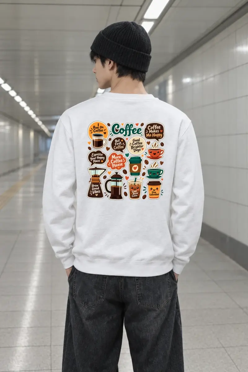 "Run On Coffee" Heavy Blend Unisex Crewneck Sweatshirt