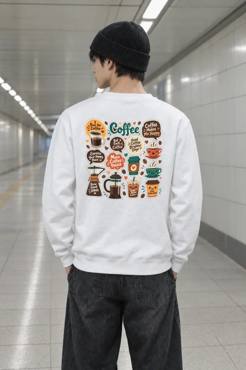 "Run On Coffee" Heavy Blend Unisex Crewneck Sweatshirt