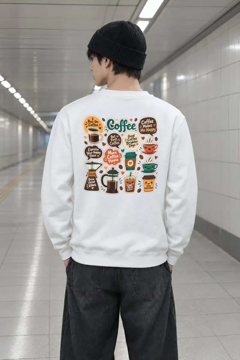 "Run On Coffee" Heavy Blend Unisex Crewneck Sweatshirt