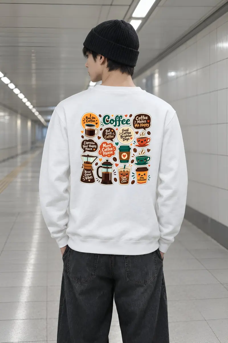 "Run On Coffee" Heavy Blend Unisex Crewneck Sweatshirt