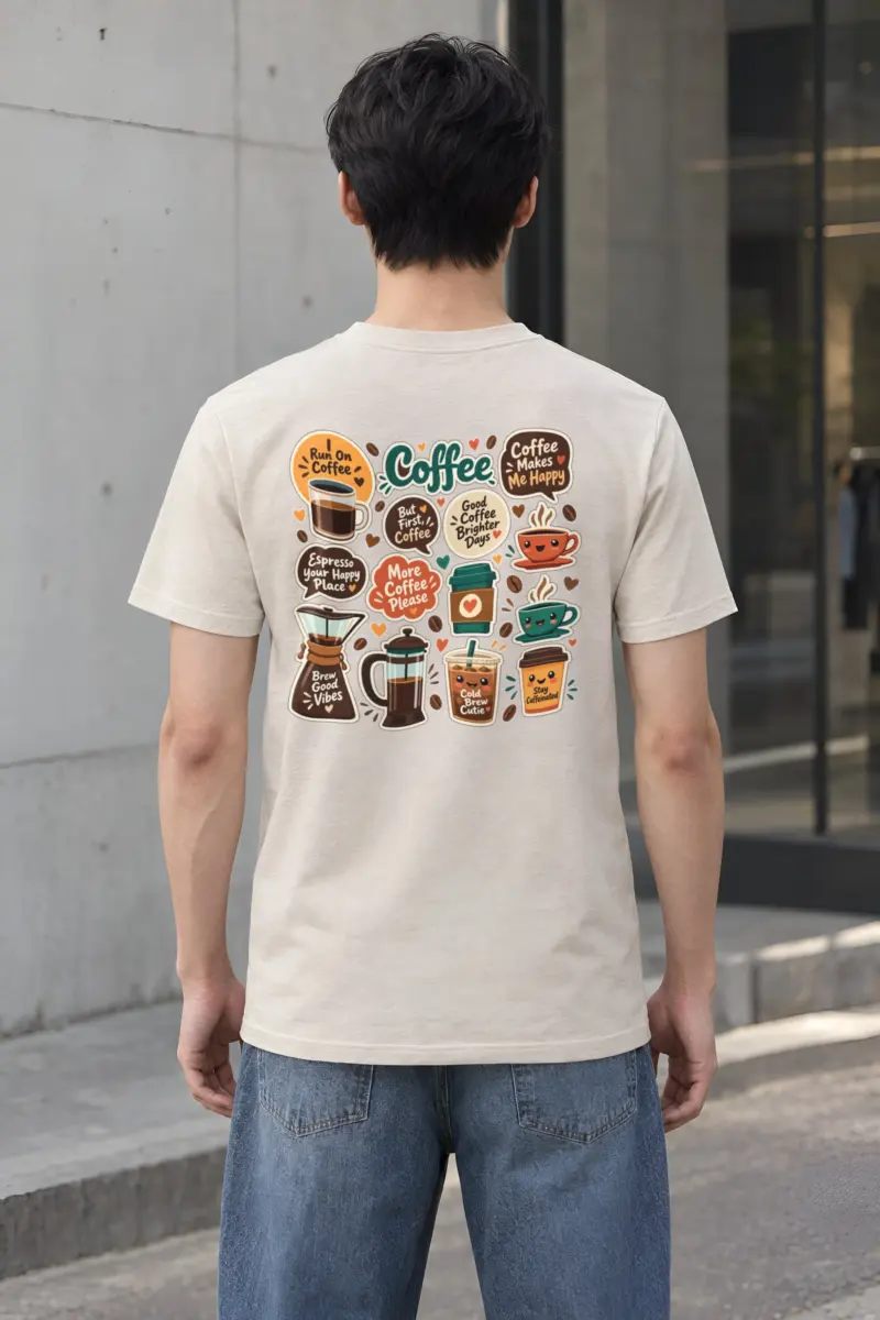 "Run On Coffee" Heavyweight Unisex Crewneck T-shirt