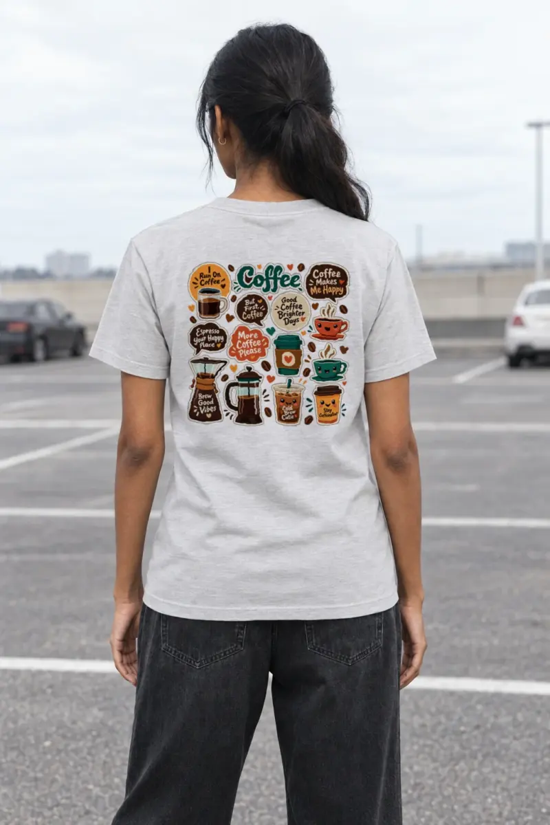 "Run On Coffee" Heavyweight Unisex Crewneck T-shirt | Gildan 5000