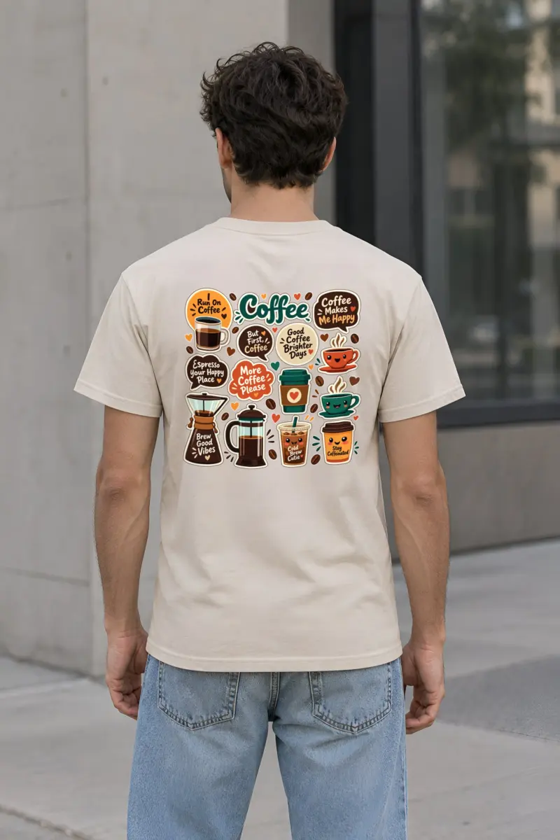 "Run On Coffee" Heavyweight Unisex Crewneck T-shirt