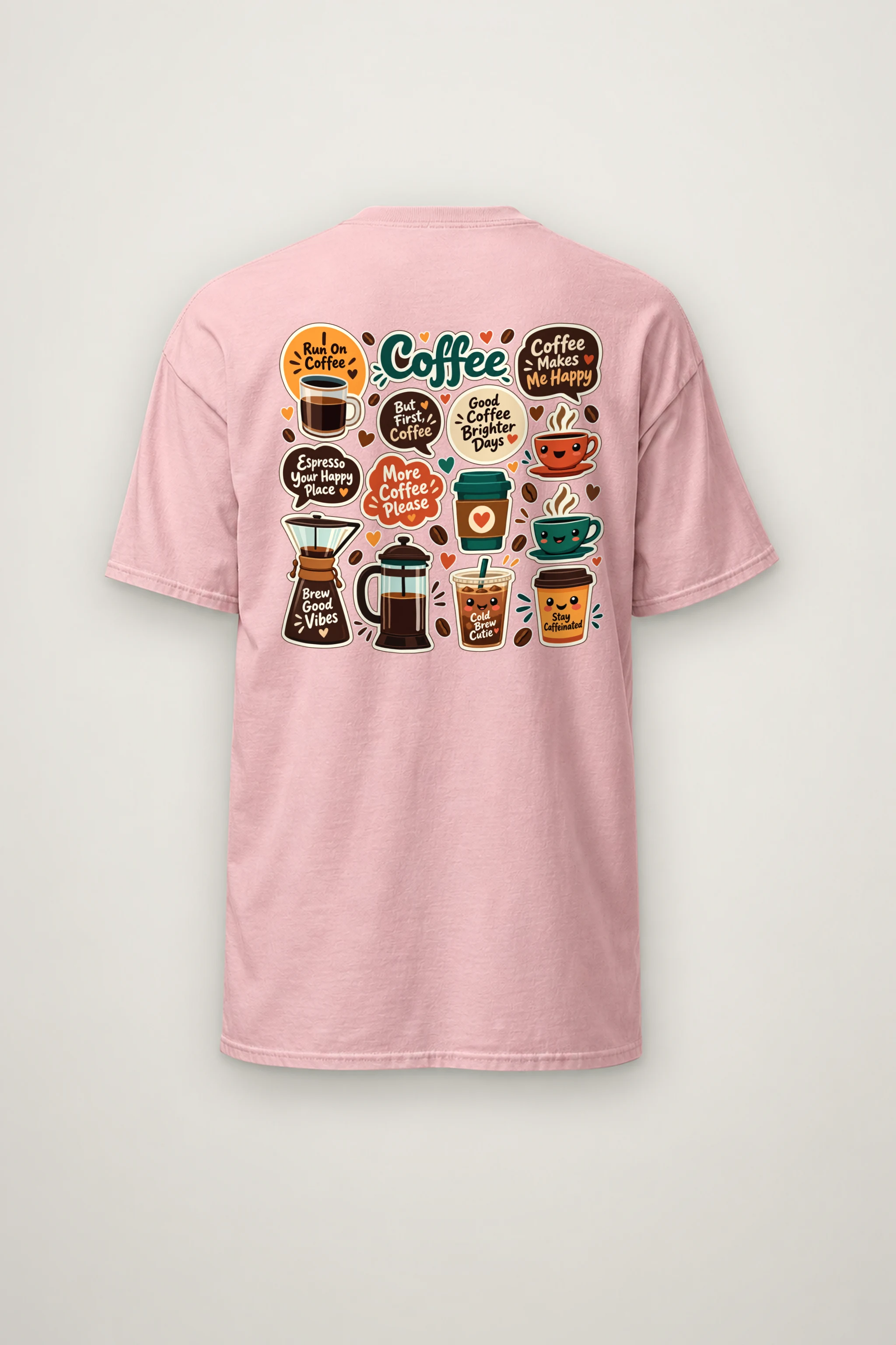 "Run On Coffee" Heavyweight Unisex Crewneck T-shirt