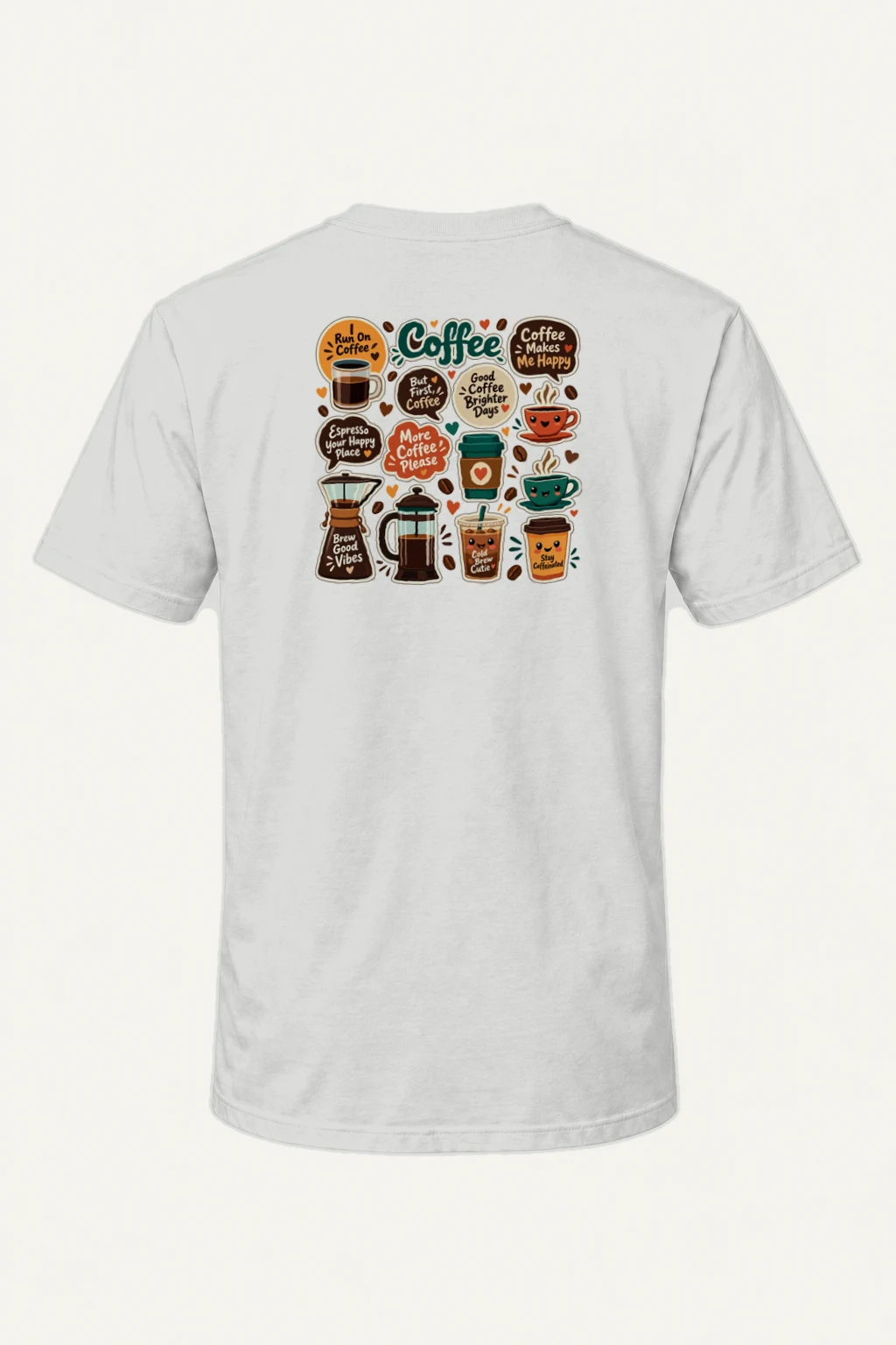 "Run On Coffee" Heavyweight Unisex Crewneck T-shirt | Gildan 5000