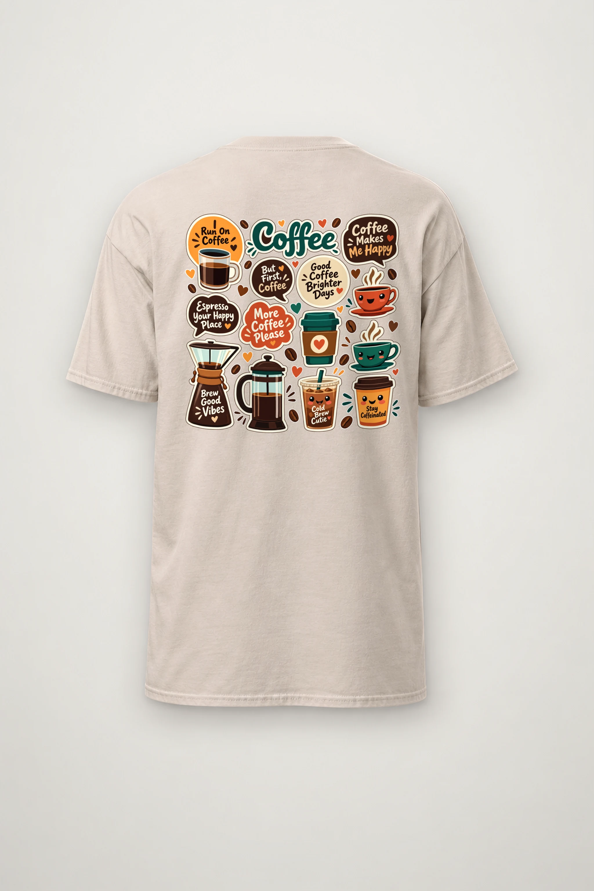 "Run On Coffee" Heavyweight Unisex Crewneck T-shirt