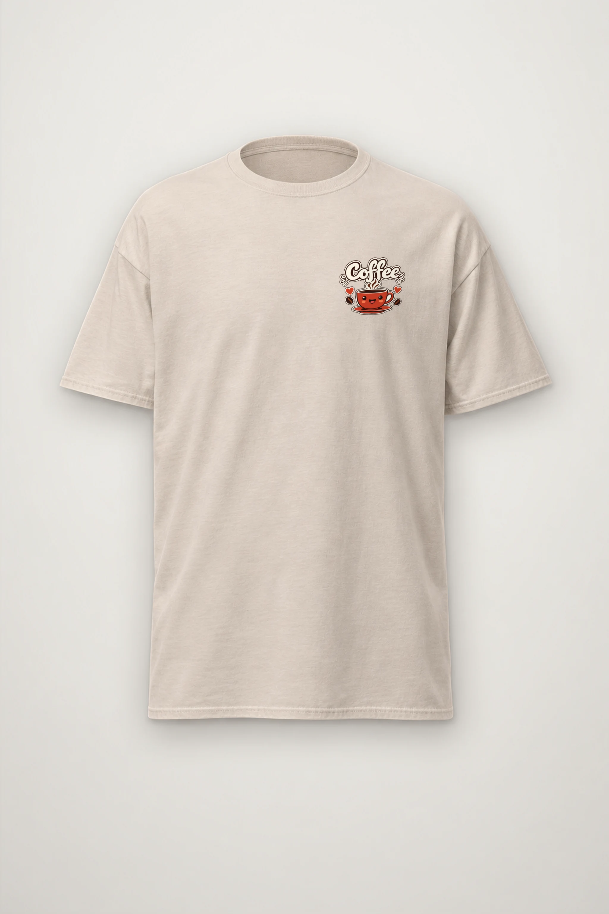 "Run On Coffee" Heavyweight Unisex Crewneck T-shirt