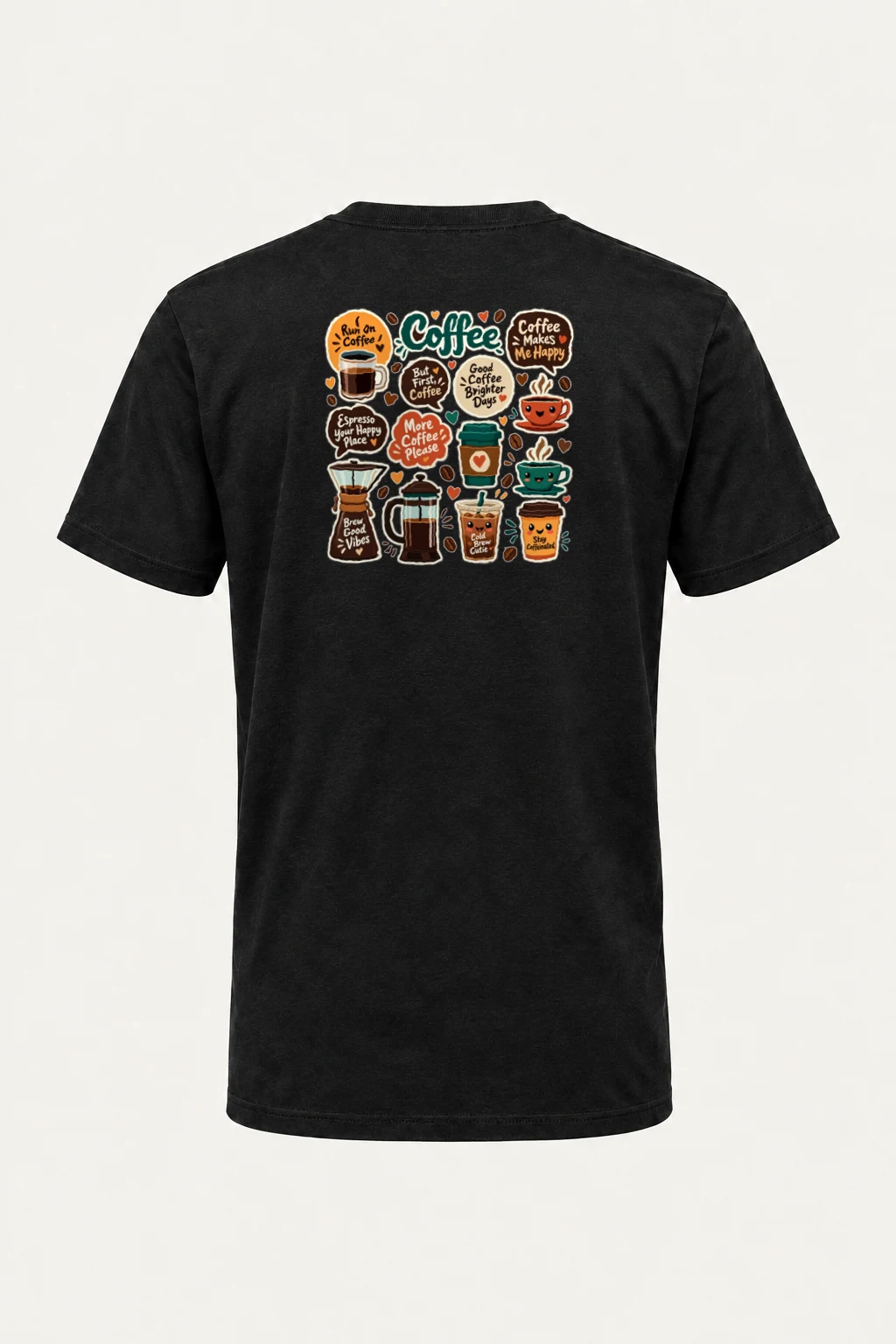 "Run On Coffee" Heavyweight Unisex Crewneck T-shirt | Gildan 5000