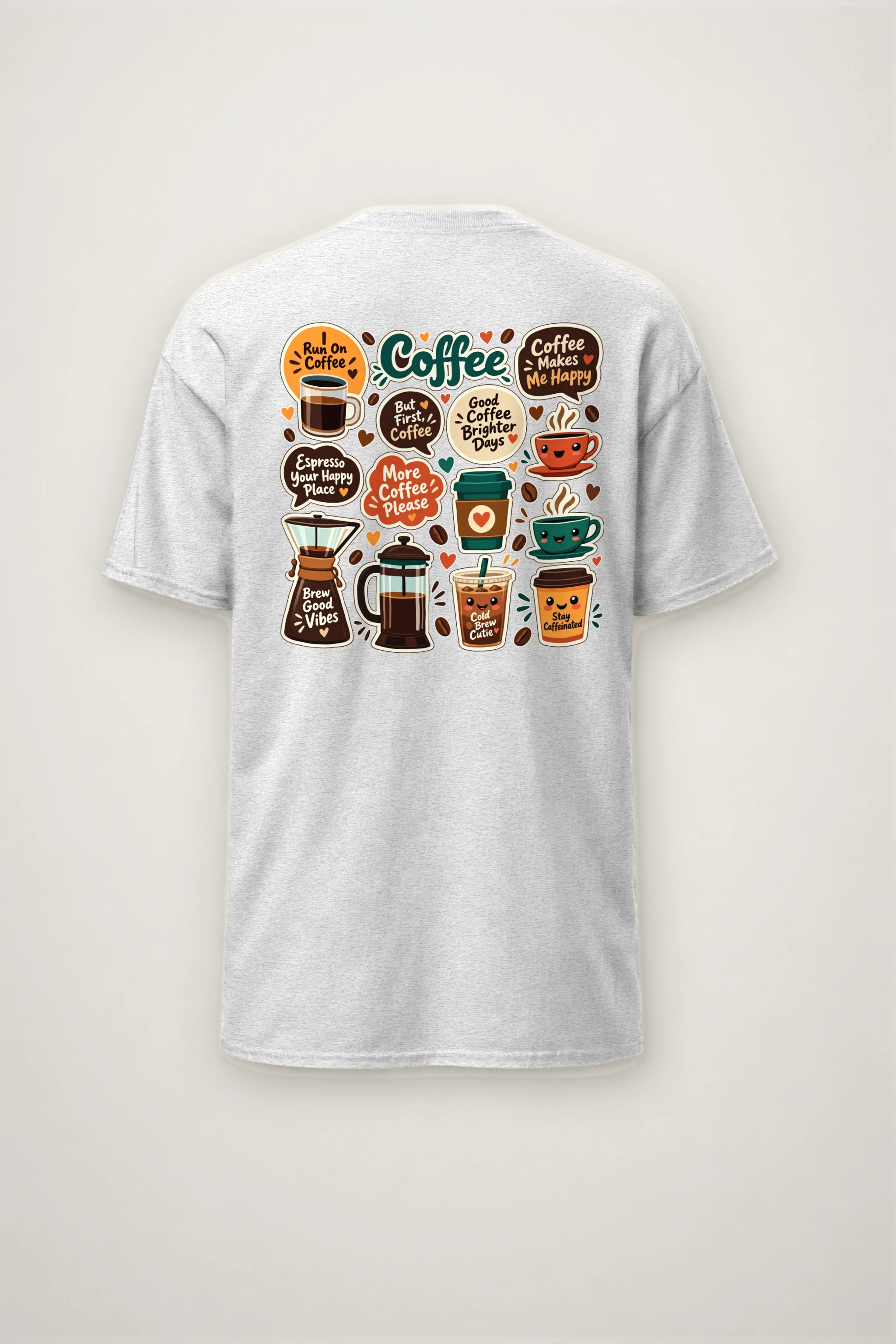 "Run On Coffee" Heavyweight Unisex Crewneck T-shirt