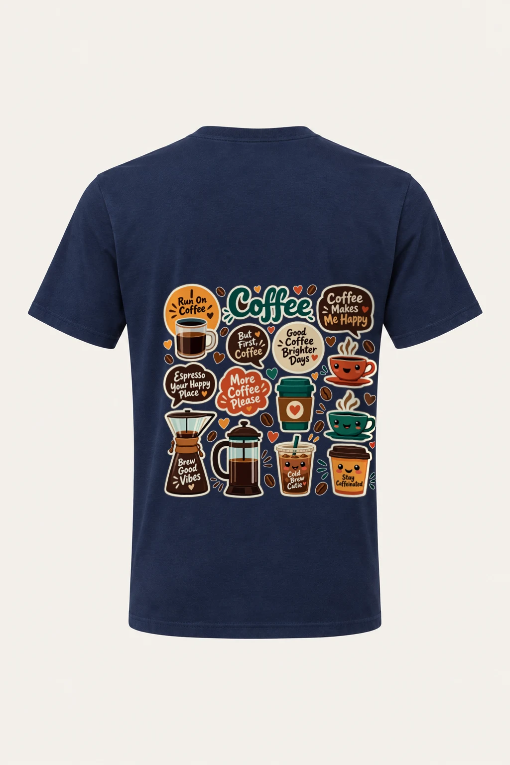 "Run On Coffee" Heavyweight Unisex Crewneck T-shirt | Gildan 5000