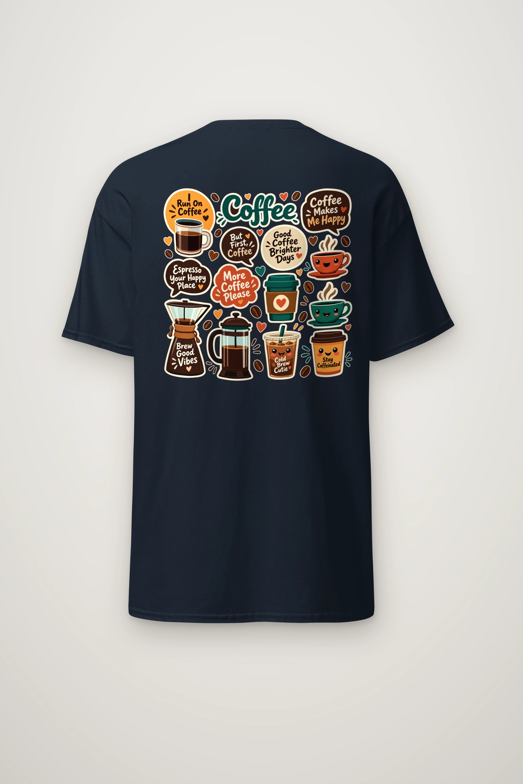 "Run On Coffee" Heavyweight Unisex Crewneck T-shirt