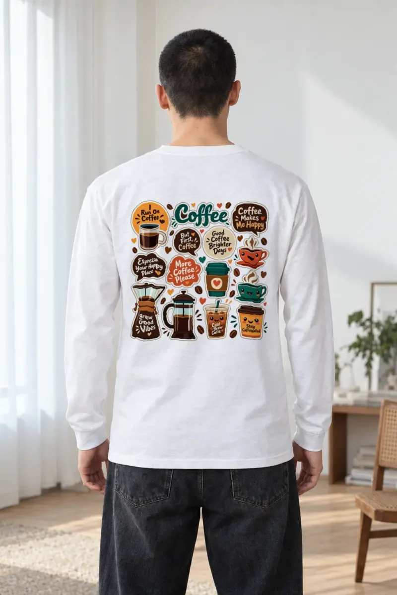 "Run On Coffee" Unisex Longsleeve T-shirt | Gildan 2400