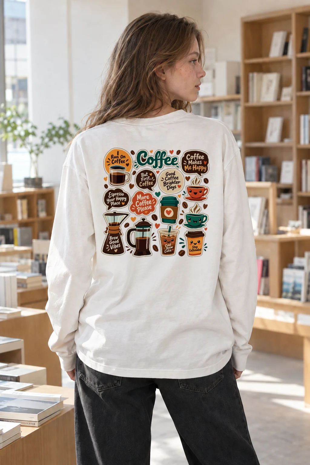 "Run On Coffee" Unisex Longsleeve T-shirt | Gildan 2400