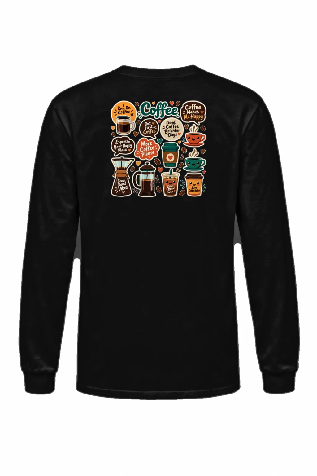 "Run On Coffee" Unisex Longsleeve T-shirt | Gildan 2400