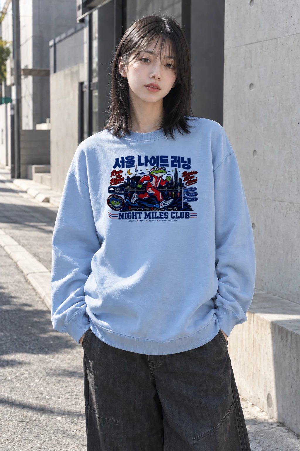 "Run The Night" Heavy Blend Unisex Crewneck Sweatshirt | Gildan 18000
