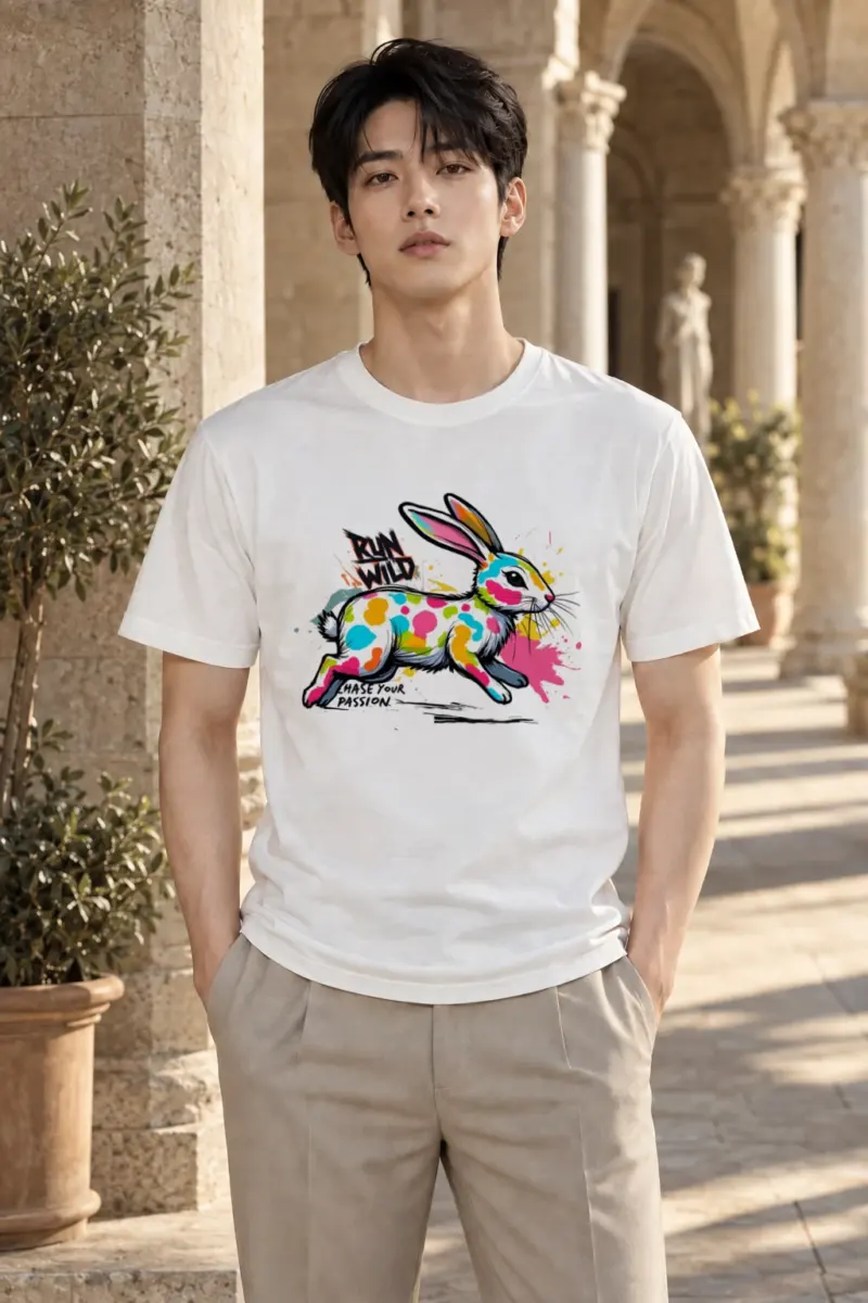 "Run Wild" Heavyweight Unisex Crewneck T-shirt | Gildan 5000