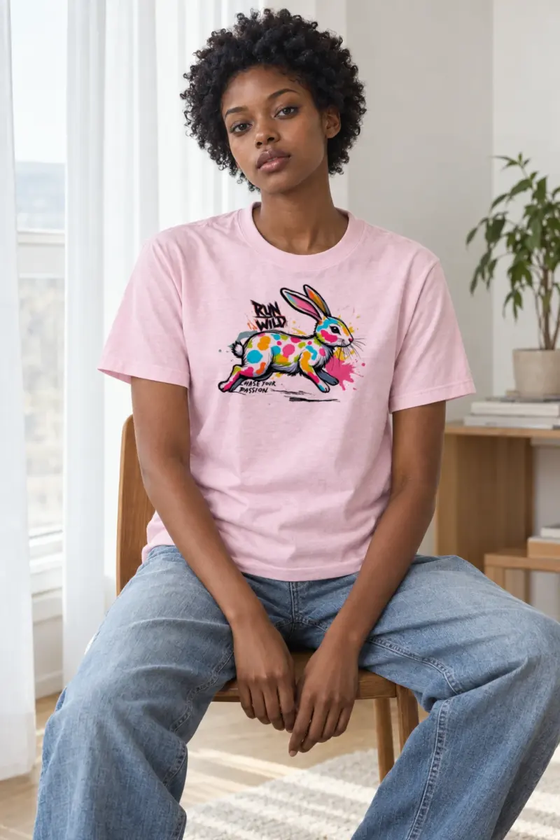 "Run Wild" Heavyweight Unisex Crewneck T-shirt | Gildan 5000