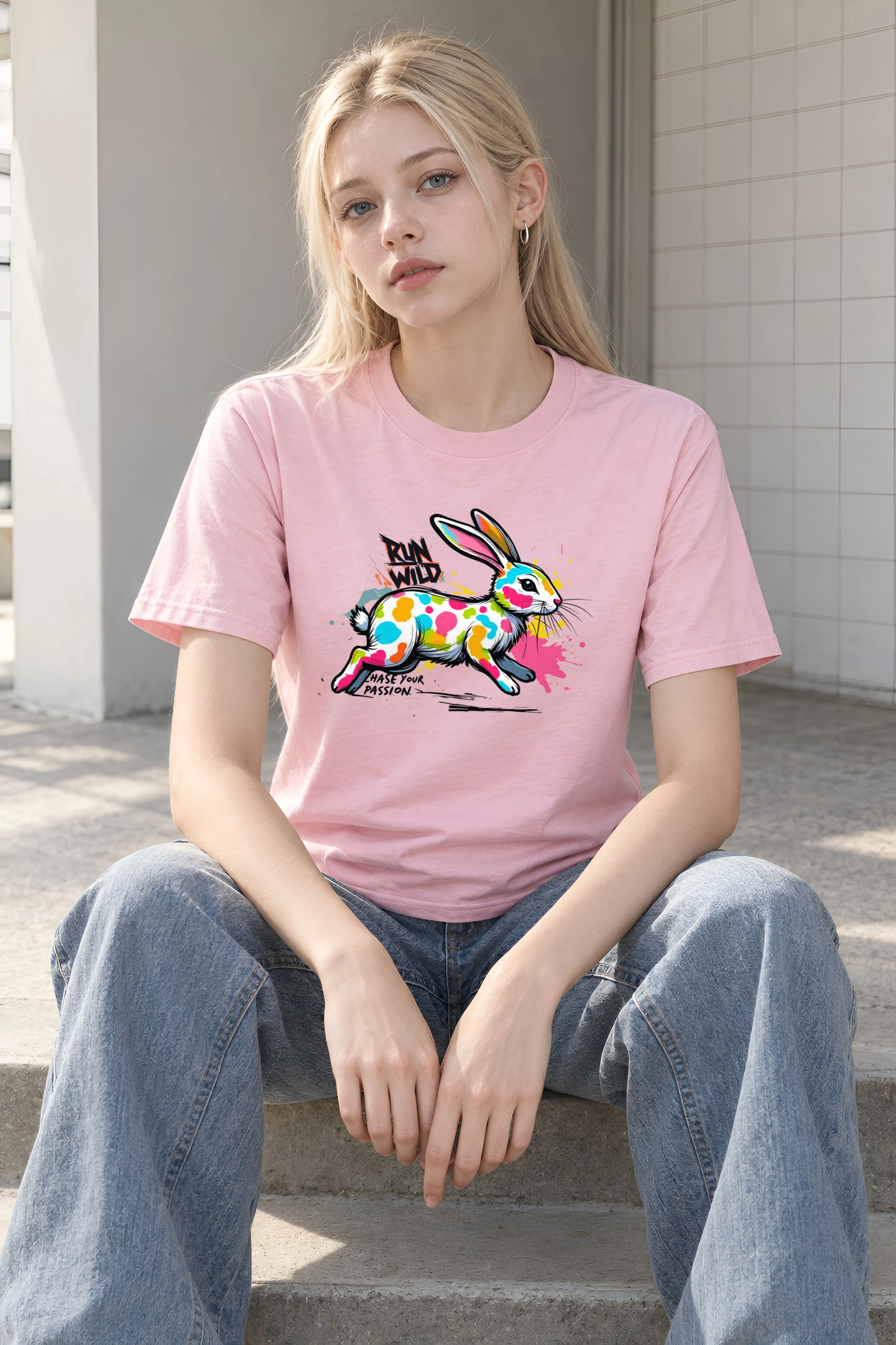 "Run Wild" Heavyweight Unisex Crewneck T-shirt