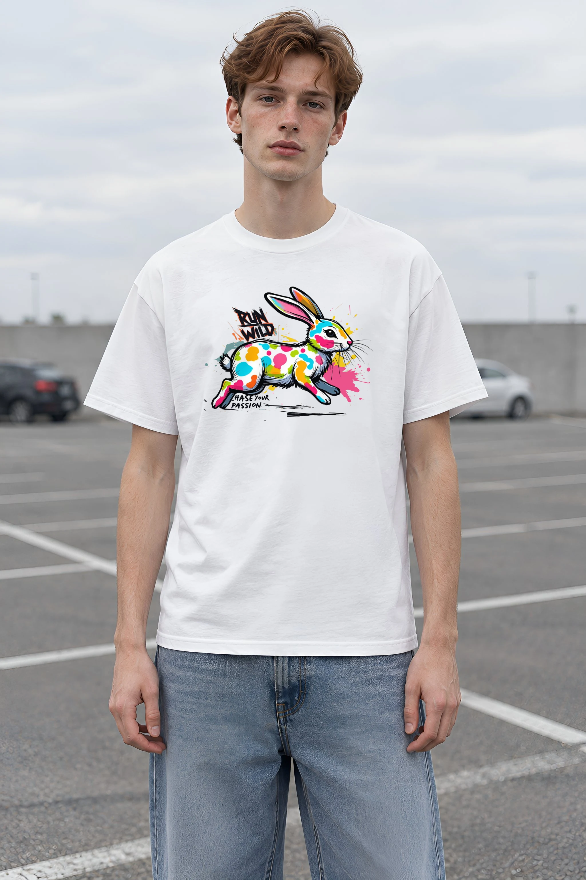 "Run Wild" Heavyweight Unisex Crewneck T-shirt