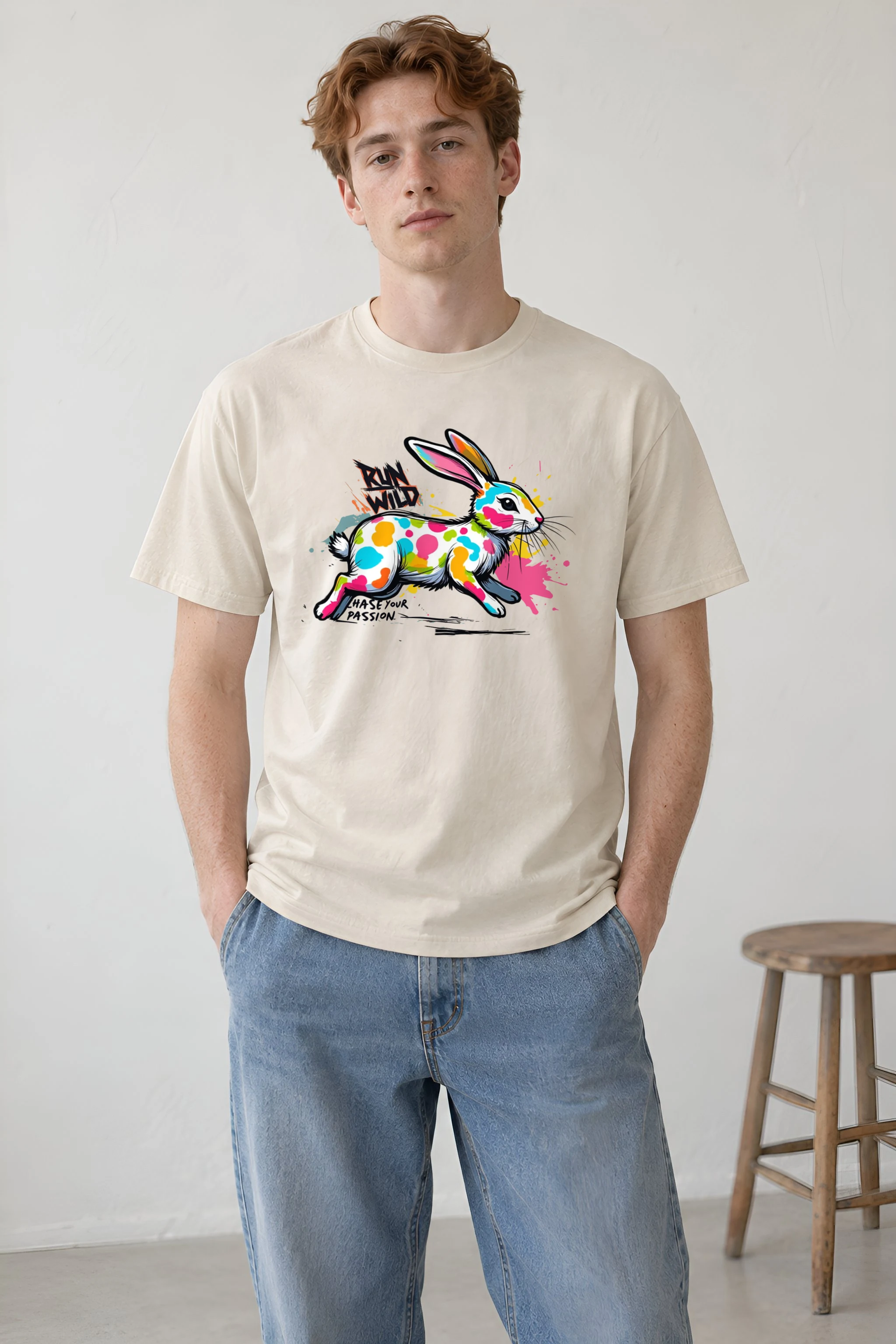 "Run Wild" Heavyweight Unisex Crewneck T-shirt