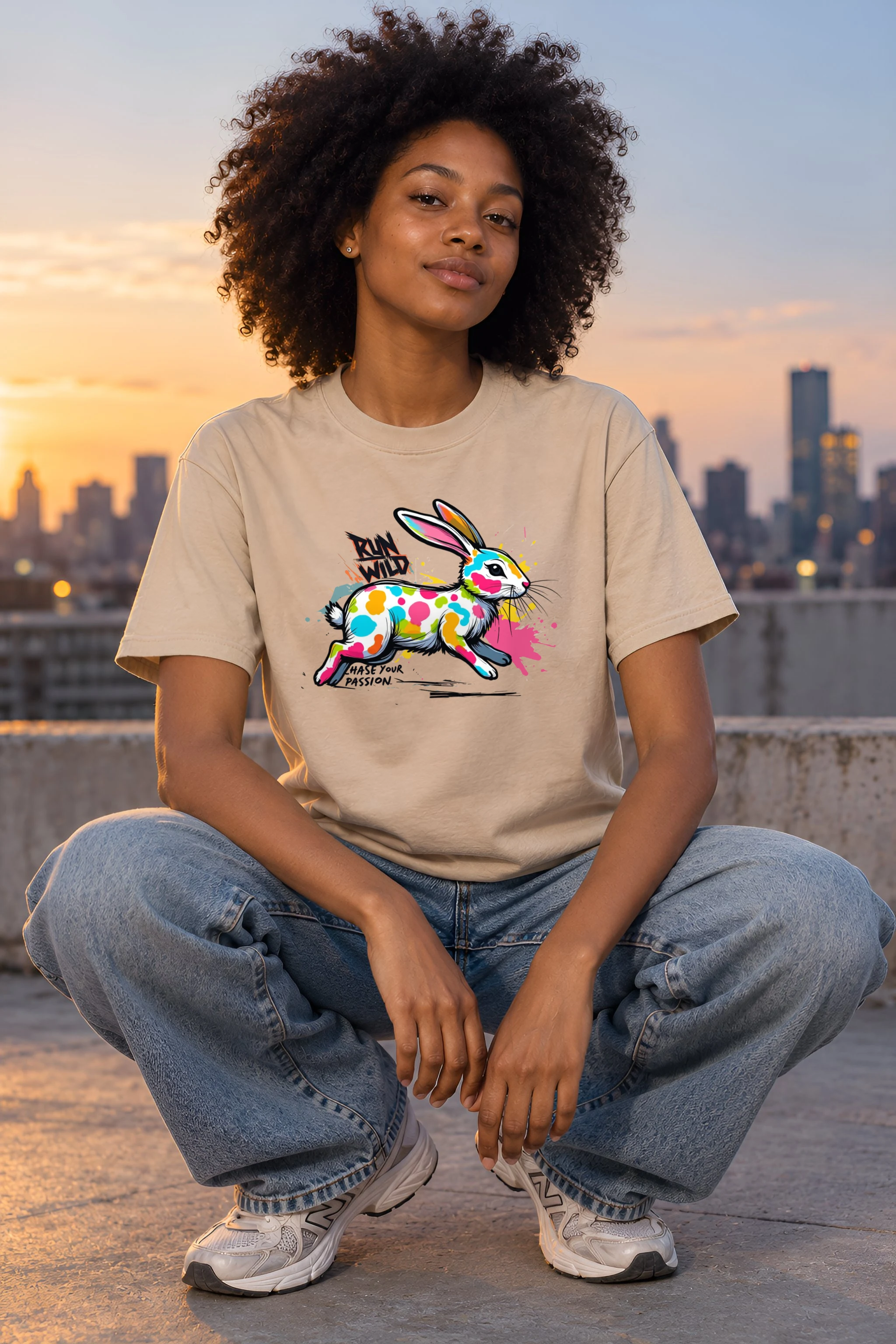 "Run Wild" Heavyweight Unisex Crewneck T-shirt