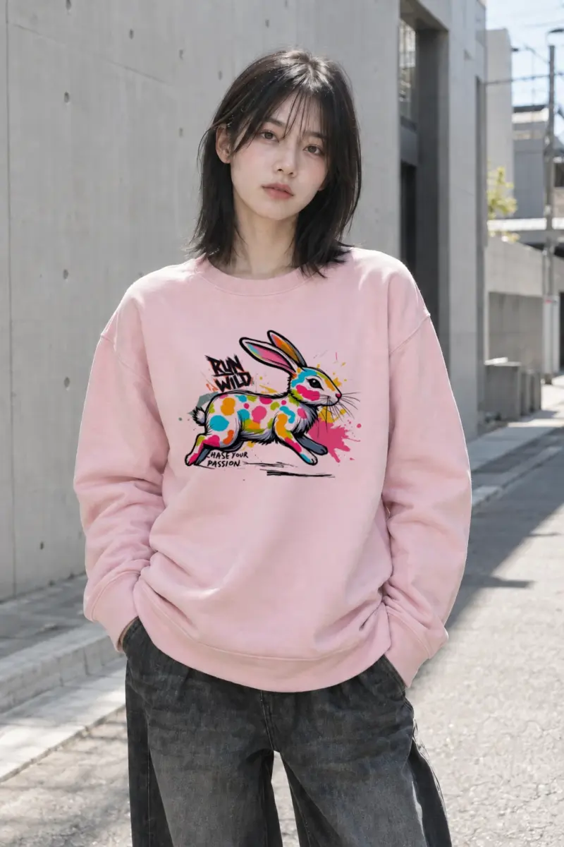 "Run Wild Rabbit" Heavy Blend Unisex Crewneck Sweatshirt | Gildan 18000
