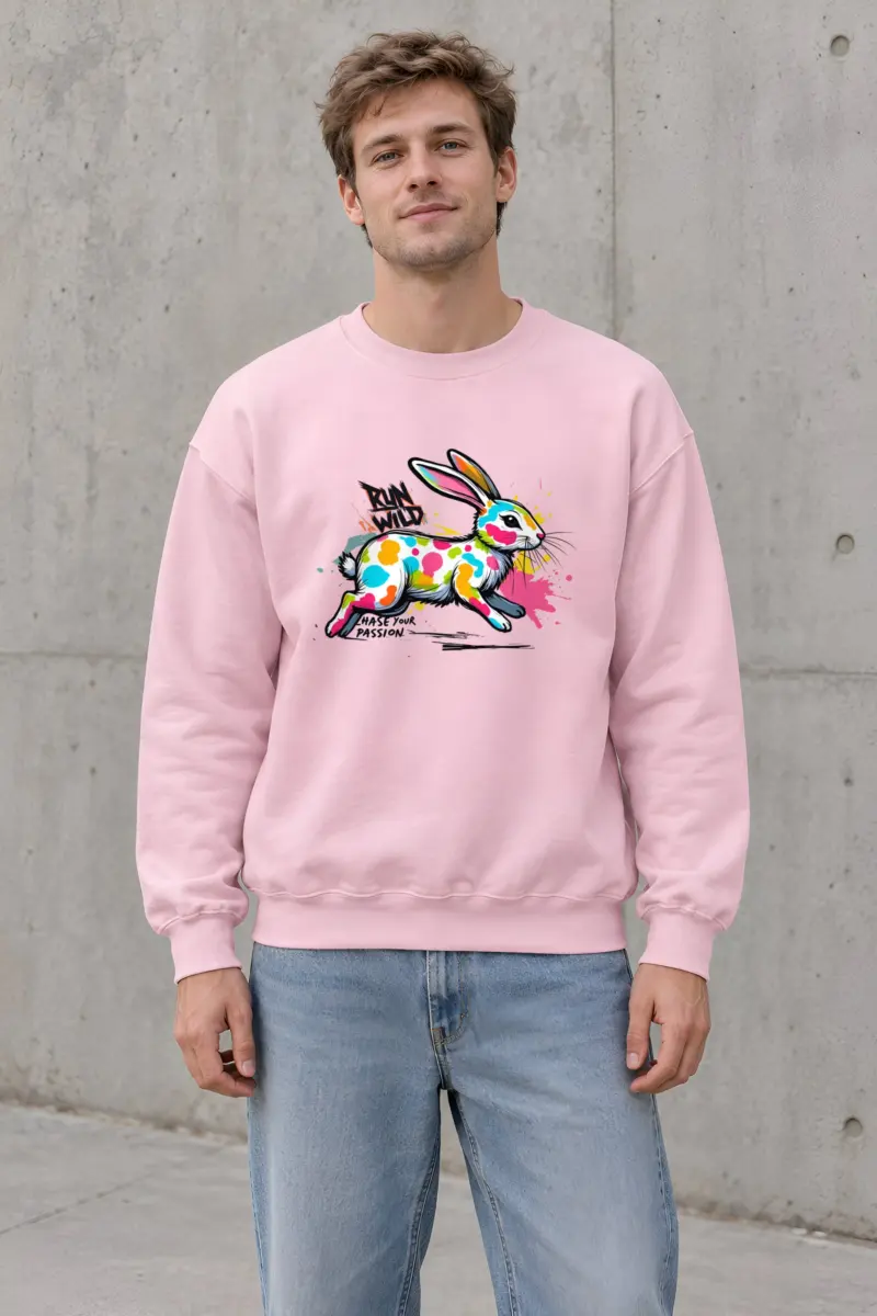 "Run Wild Rabbit" Heavy Blend Unisex Crewneck Sweatshirt