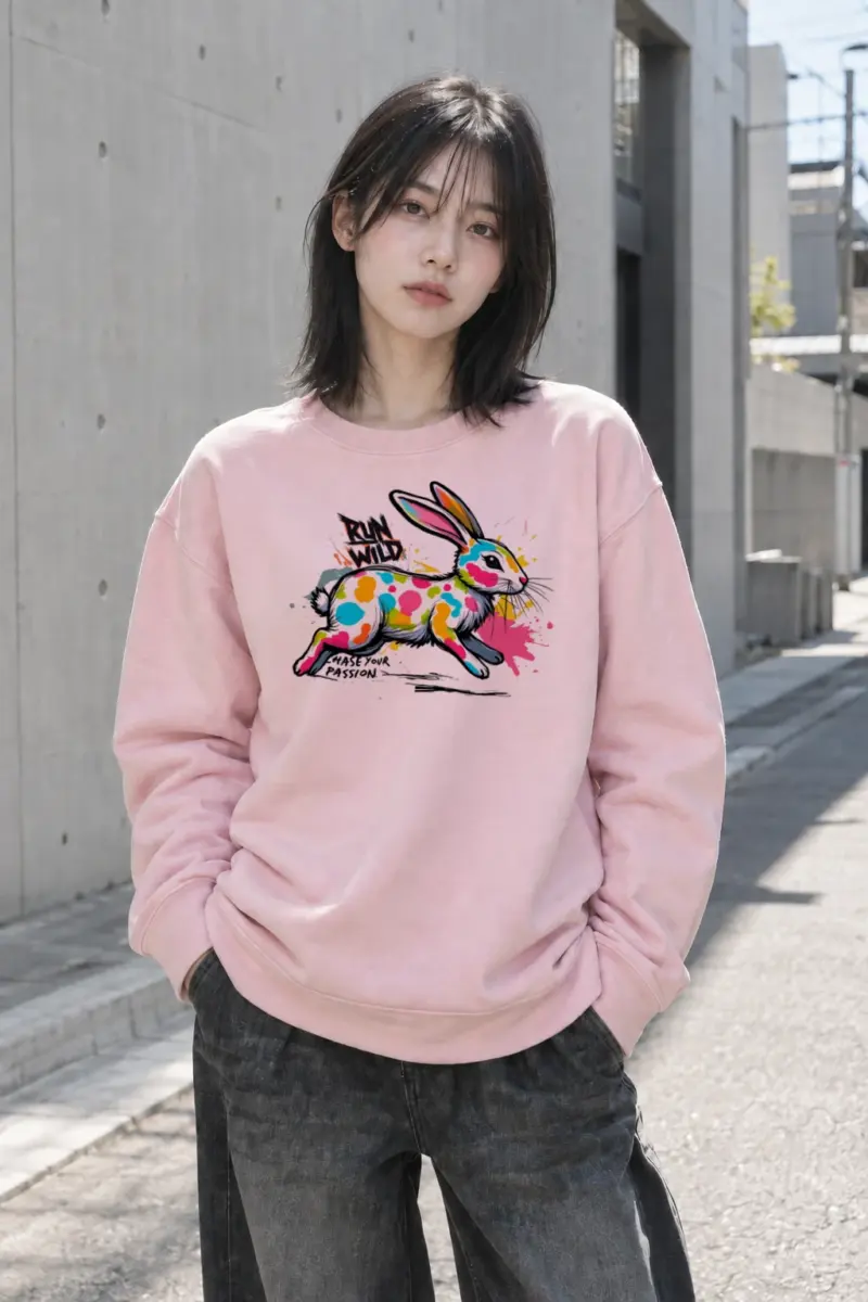 "Run Wild Rabbit" Heavy Blend Unisex Crewneck Sweatshirt | Gildan 18000