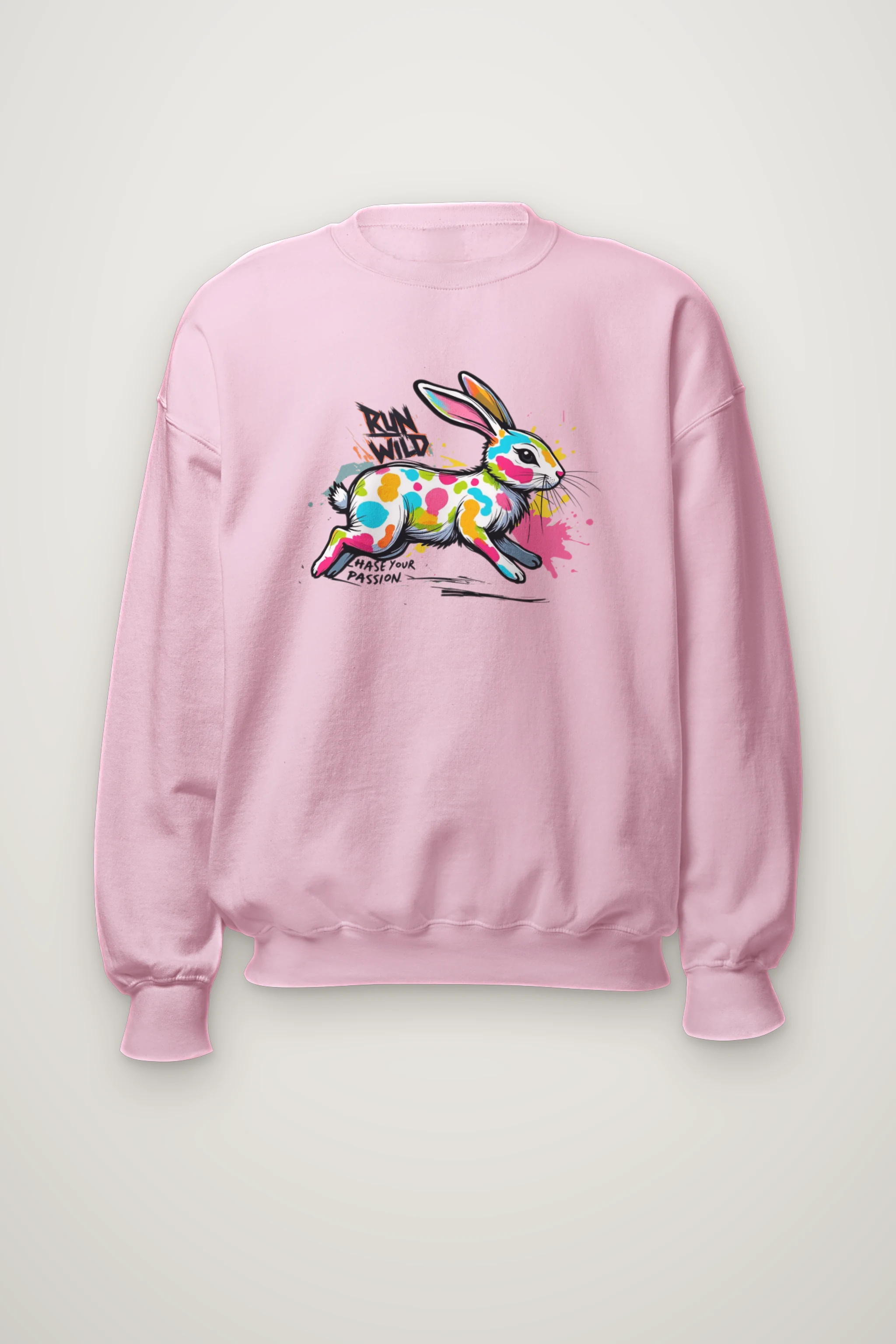 "Run Wild Rabbit" Heavy Blend Unisex Crewneck Sweatshirt