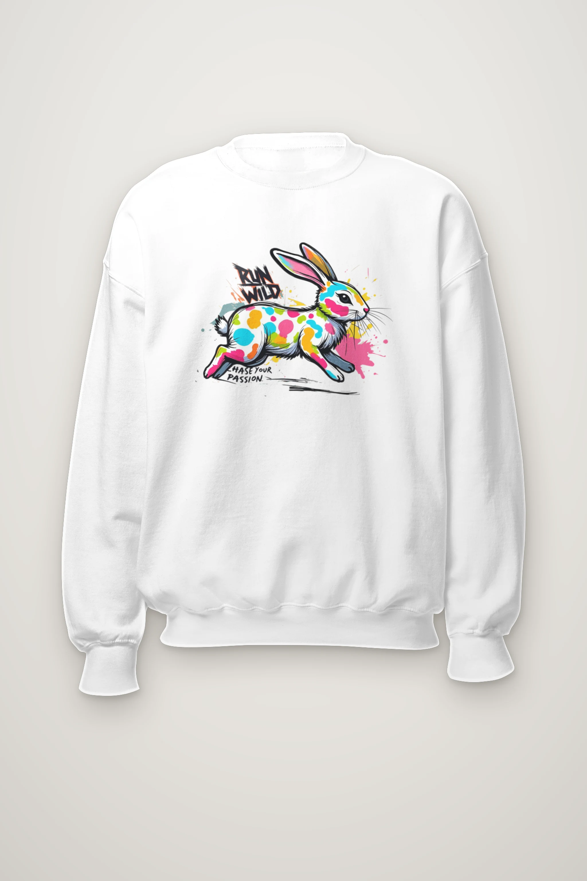 "Run Wild Rabbit" Heavy Blend Unisex Crewneck Sweatshirt