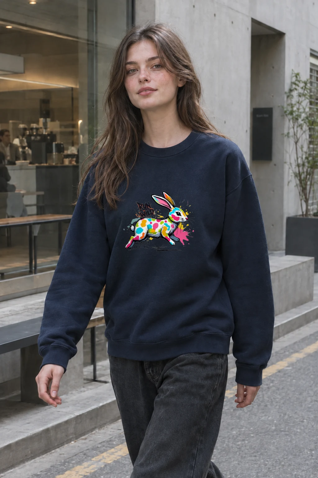"Run Wild Rabbit" Heavy Blend Unisex Crewneck Sweatshirt | Gildan 18000