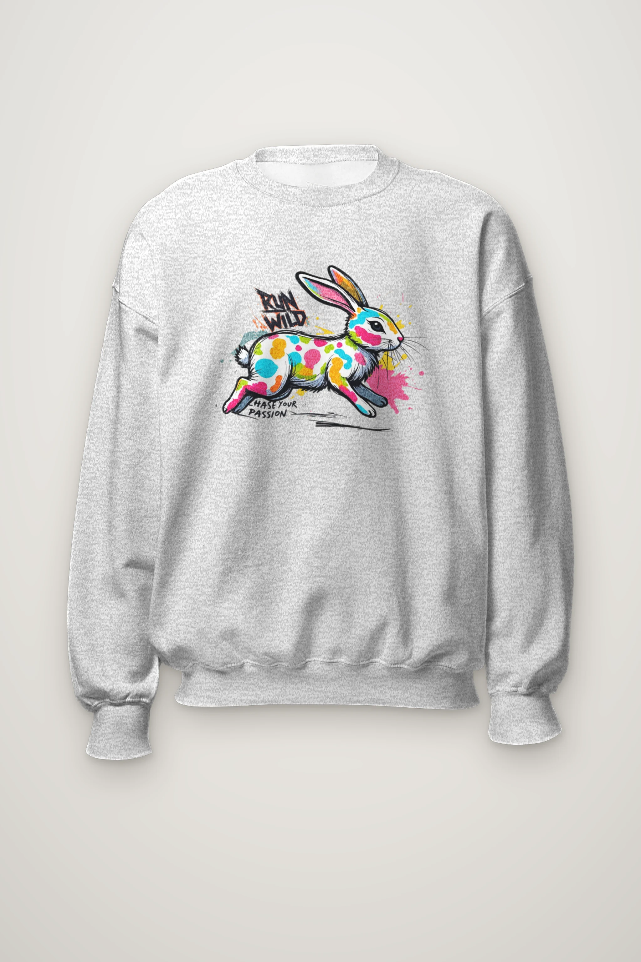 "Run Wild Rabbit" Heavy Blend Unisex Crewneck Sweatshirt