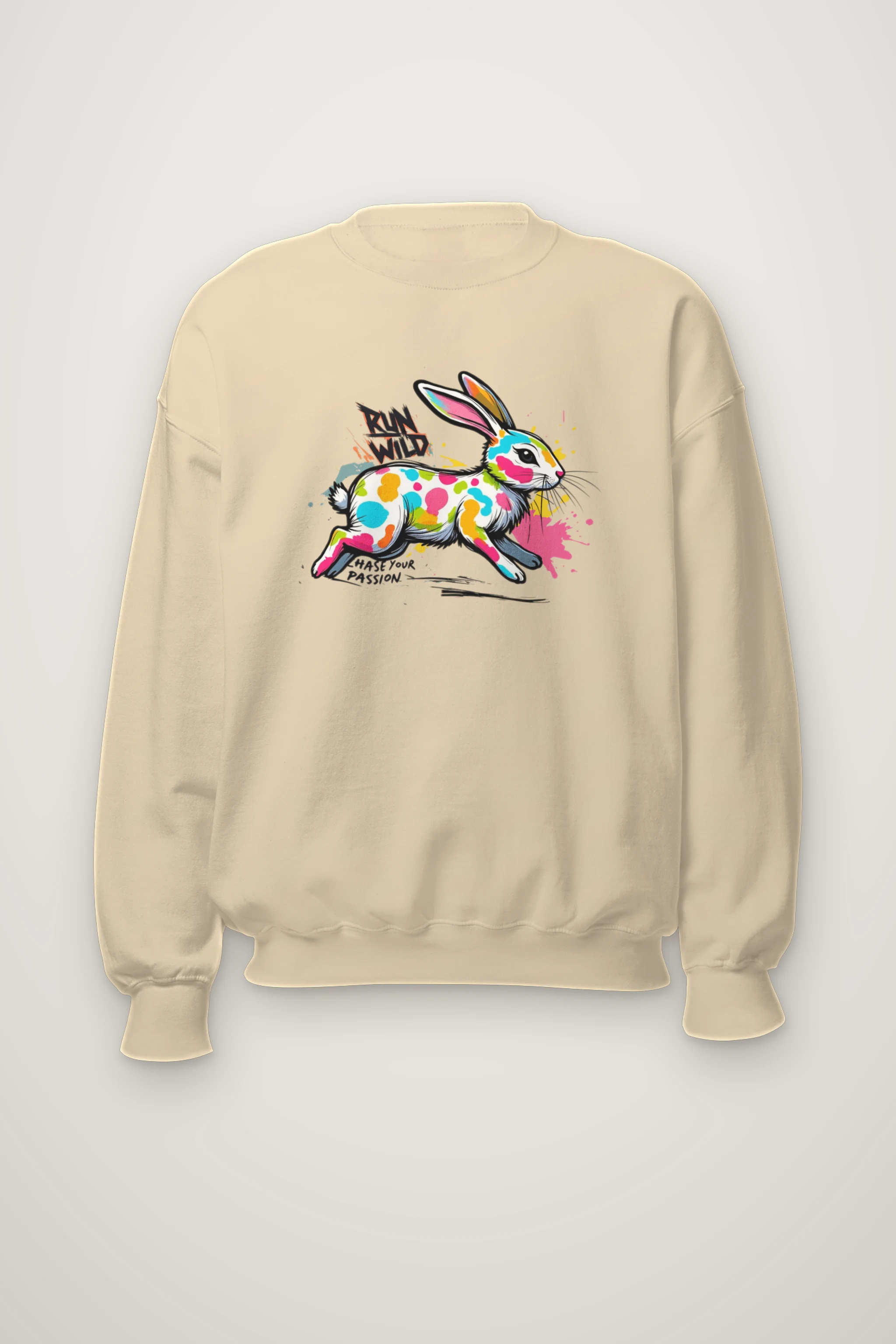 "Run Wild Rabbit" Heavy Blend Unisex Crewneck Sweatshirt