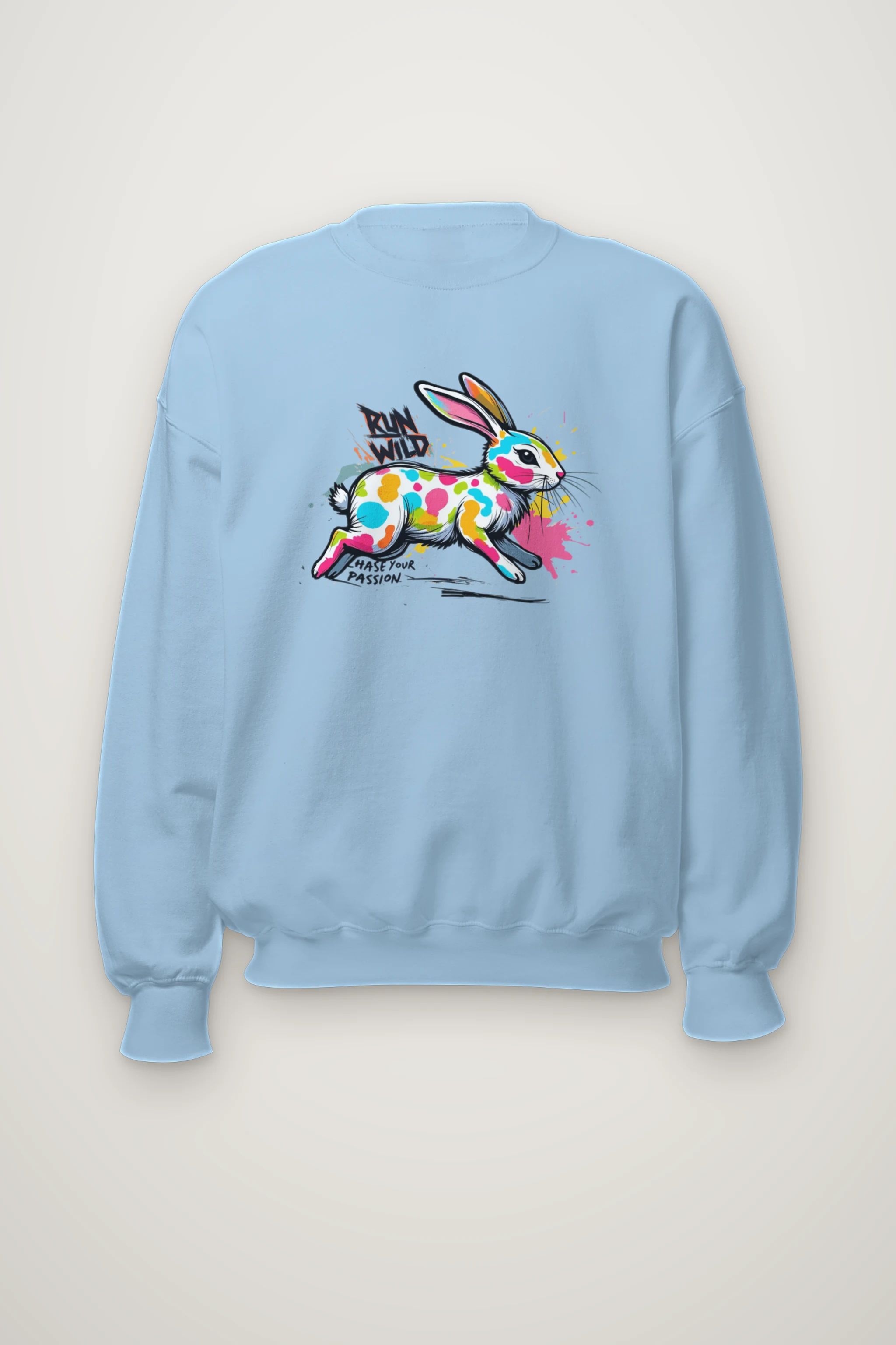 "Run Wild Rabbit" Heavy Blend Unisex Crewneck Sweatshirt